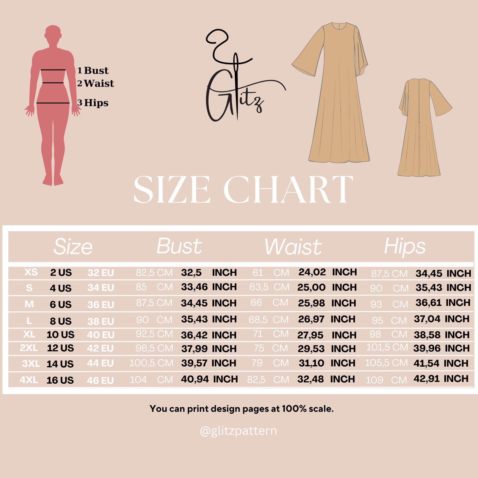 Flared Sleeve Maxi Dress Sewing Pattern, Modest Abaya (PDF Pattern) - image 5