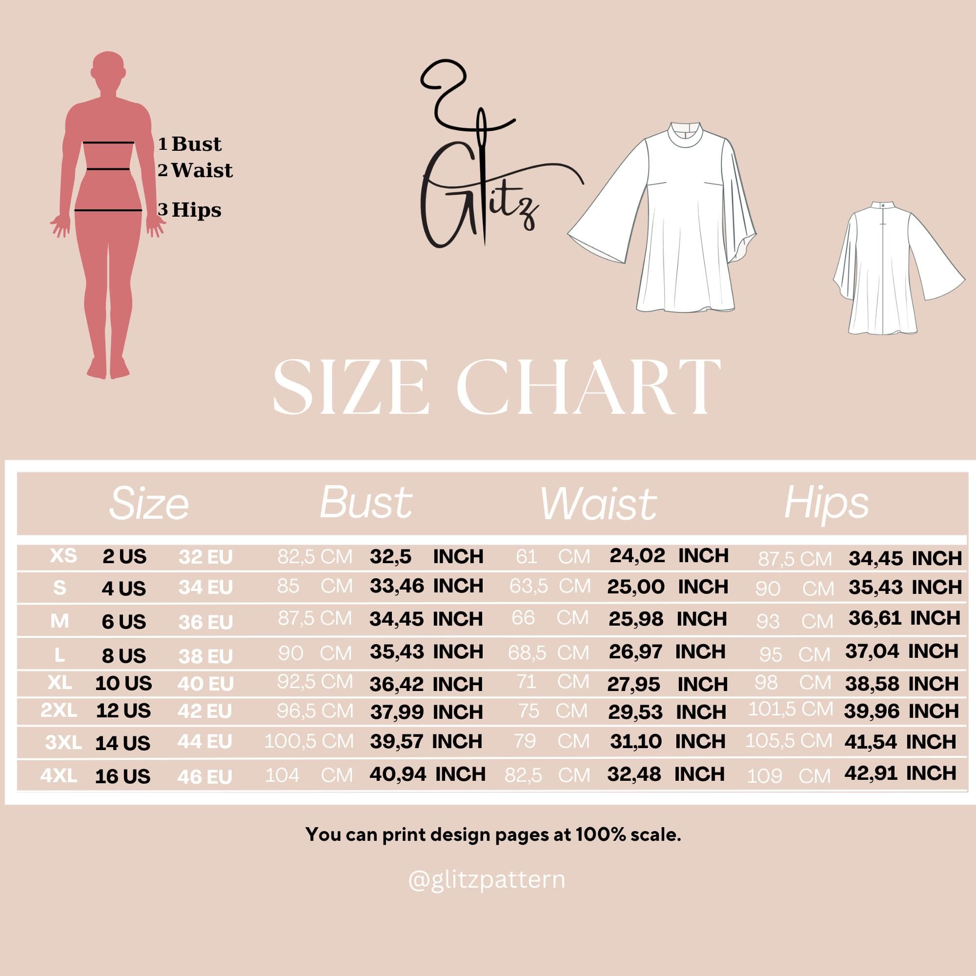 Batwing Sleeve Mini Dress Sewing Pattern (PDF Pattern) - image 5
