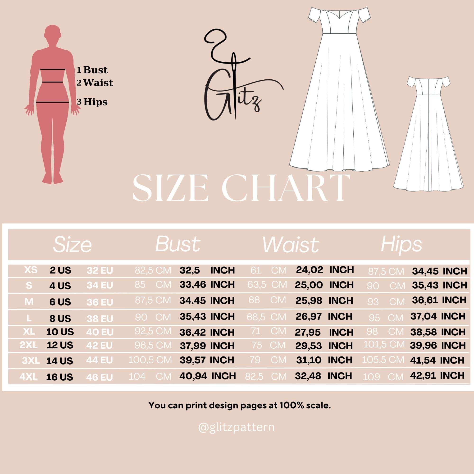 Off Shoulder Dress Sewing Pattern PDF, Sweetheart Neckline Dress, Princess Seam Dress Pattern, Maxi Dress Pattern, Romantic Dress XS-5XL - image 5