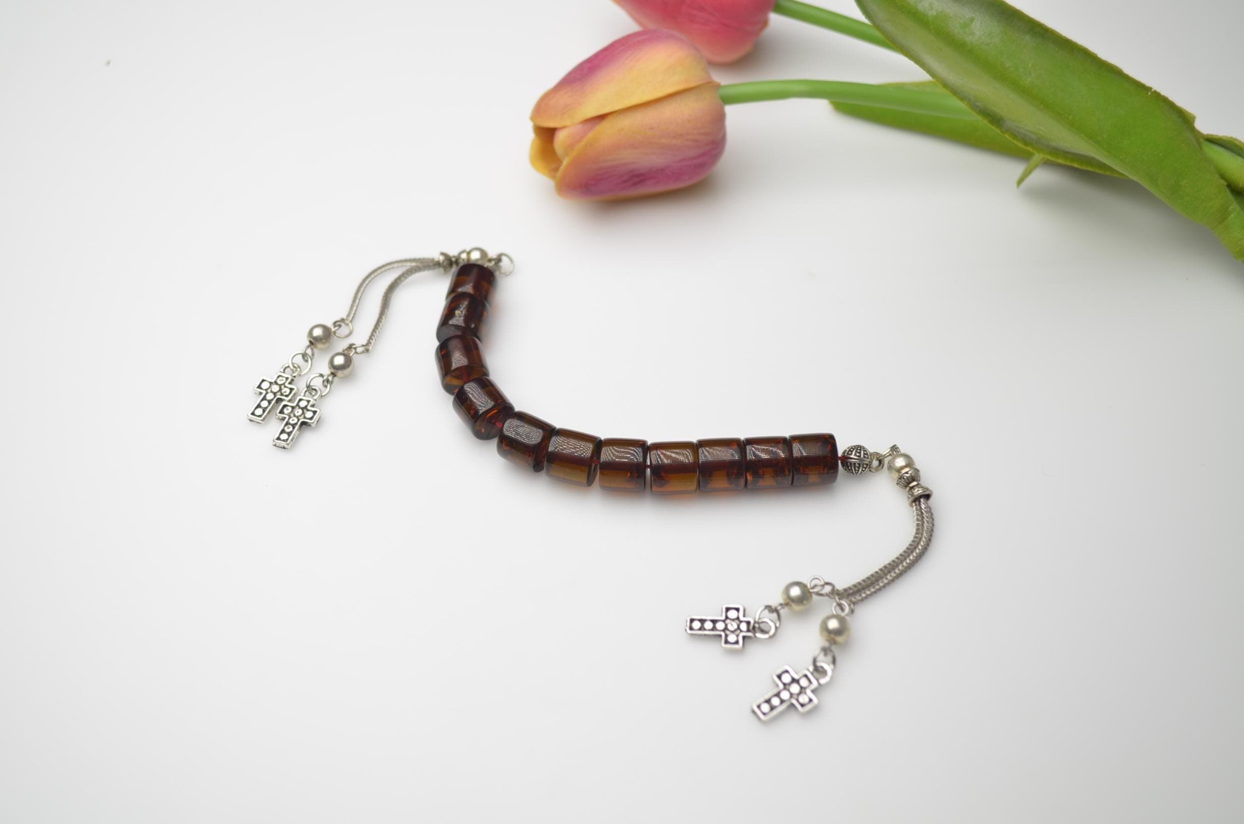 Cylindrical Pressed Amber Prayer Beads, Muslim Tasbeh, Rosary, Tesbih, Dua Tespih, Amber, Christian Prayer Beads, Pocket Rosary, Men's Gift,