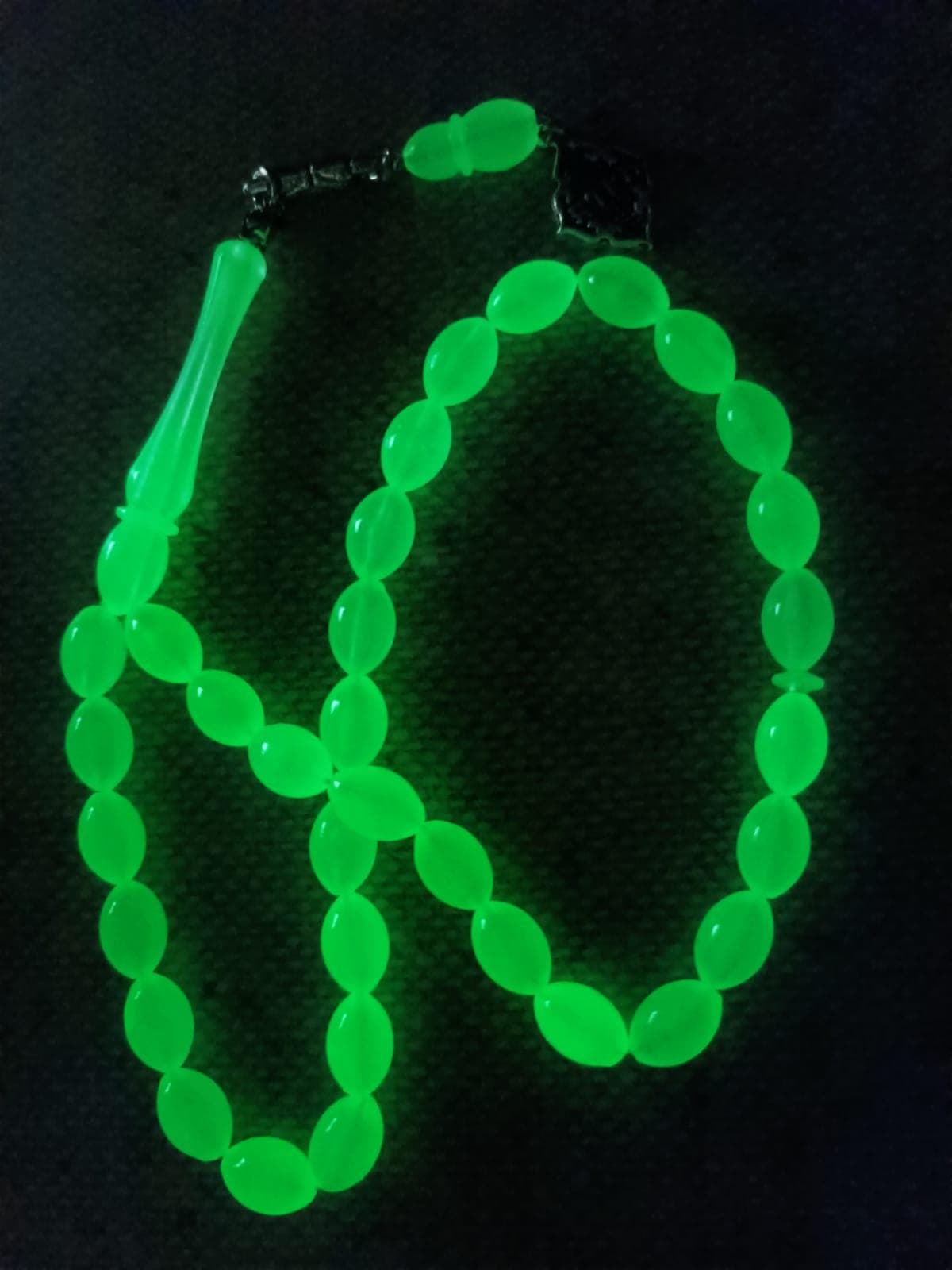 Glow in the Dark Tasbih, Luminous Islamic Prayer Beads, 33 Beads Muslim Misbaha, Phosphorescent Resin Rosary, Eid Ramadan Gift for Men