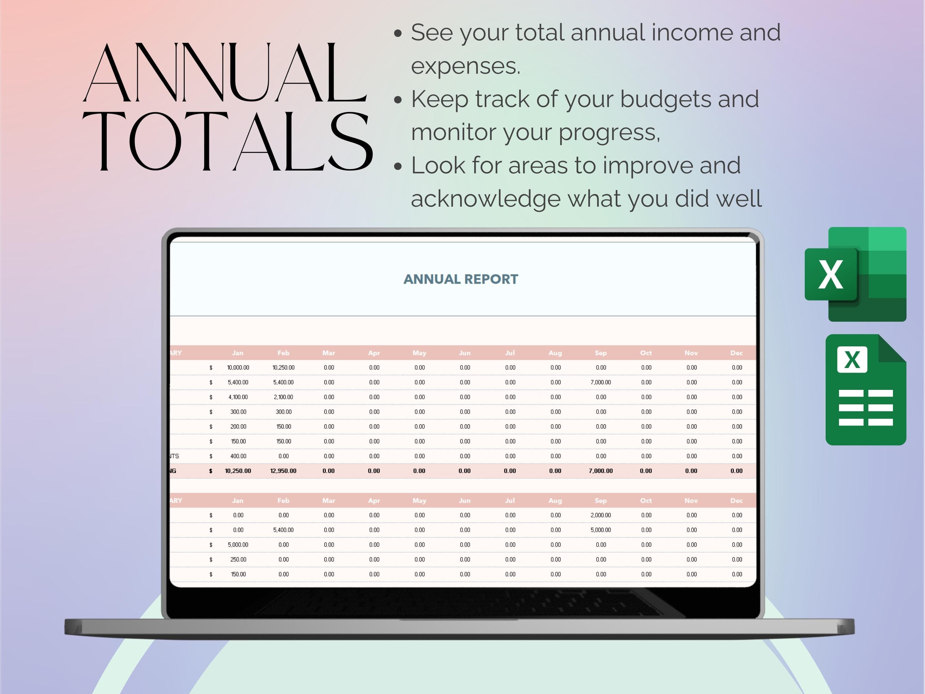 2025 Annual Budget Planner Spreadsheet | Excel & Google Sheets | Financial Tracker | Instant Download - image 3