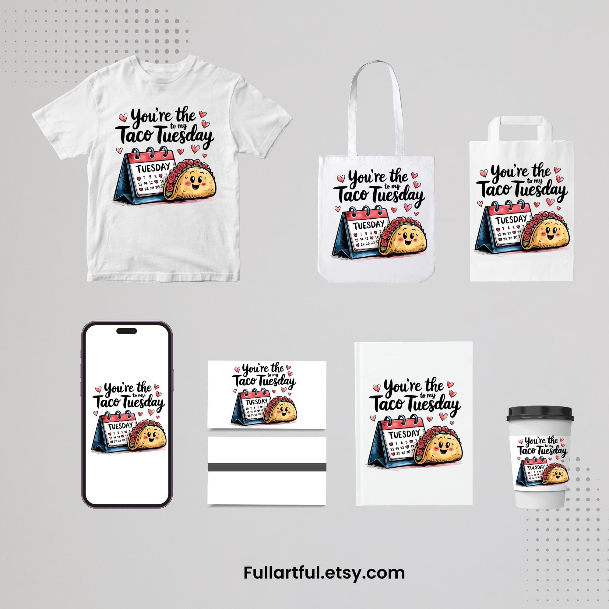 Funny Couple SVG - You're The TACO To My Tuesday PNG | Matching Love Design | Cute Digital File | Trending Png - image 3