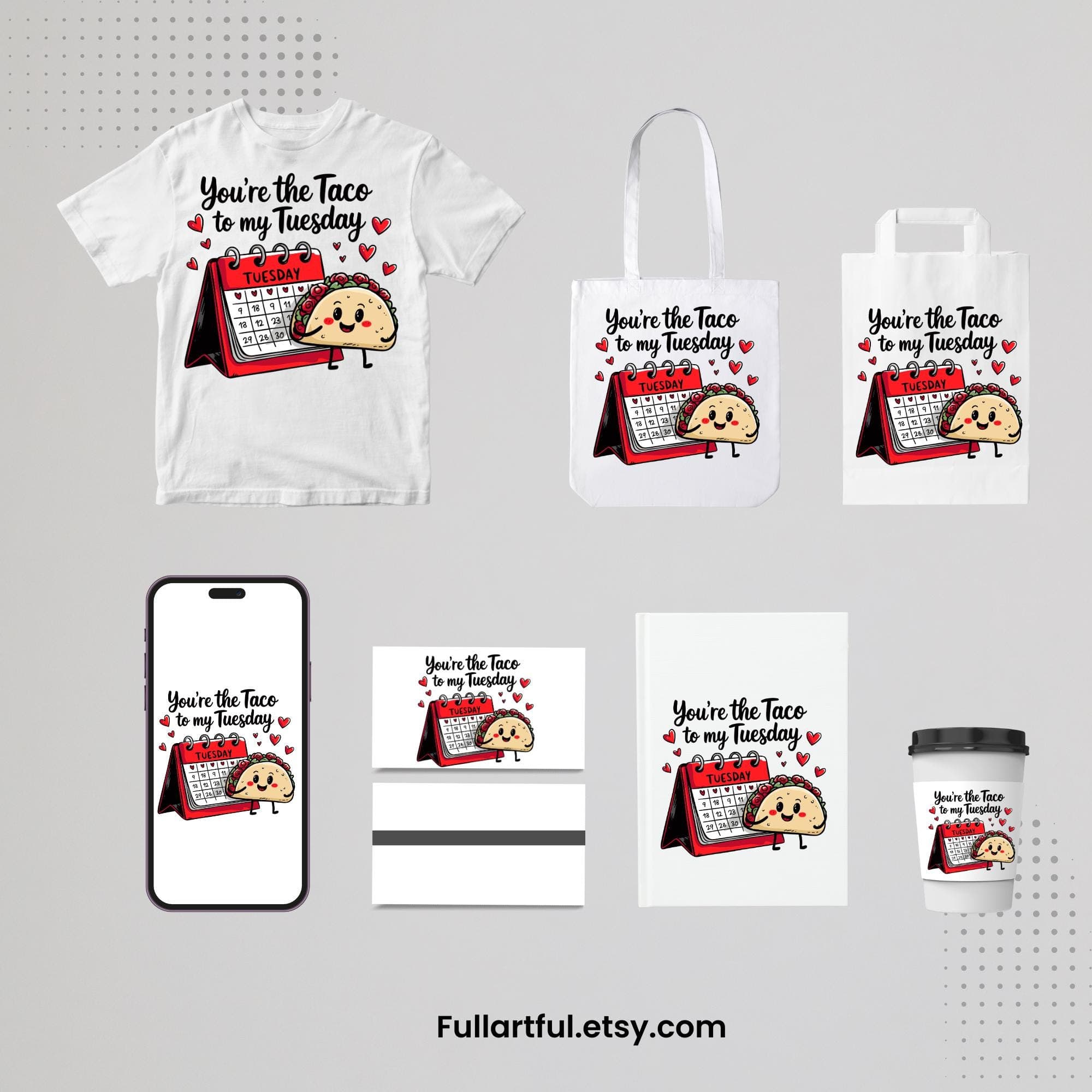 You're The TACO To My Tuesday SVG | Funny Couple PNG | Valentine’s Day Shirt Design | Digital Download - image 5