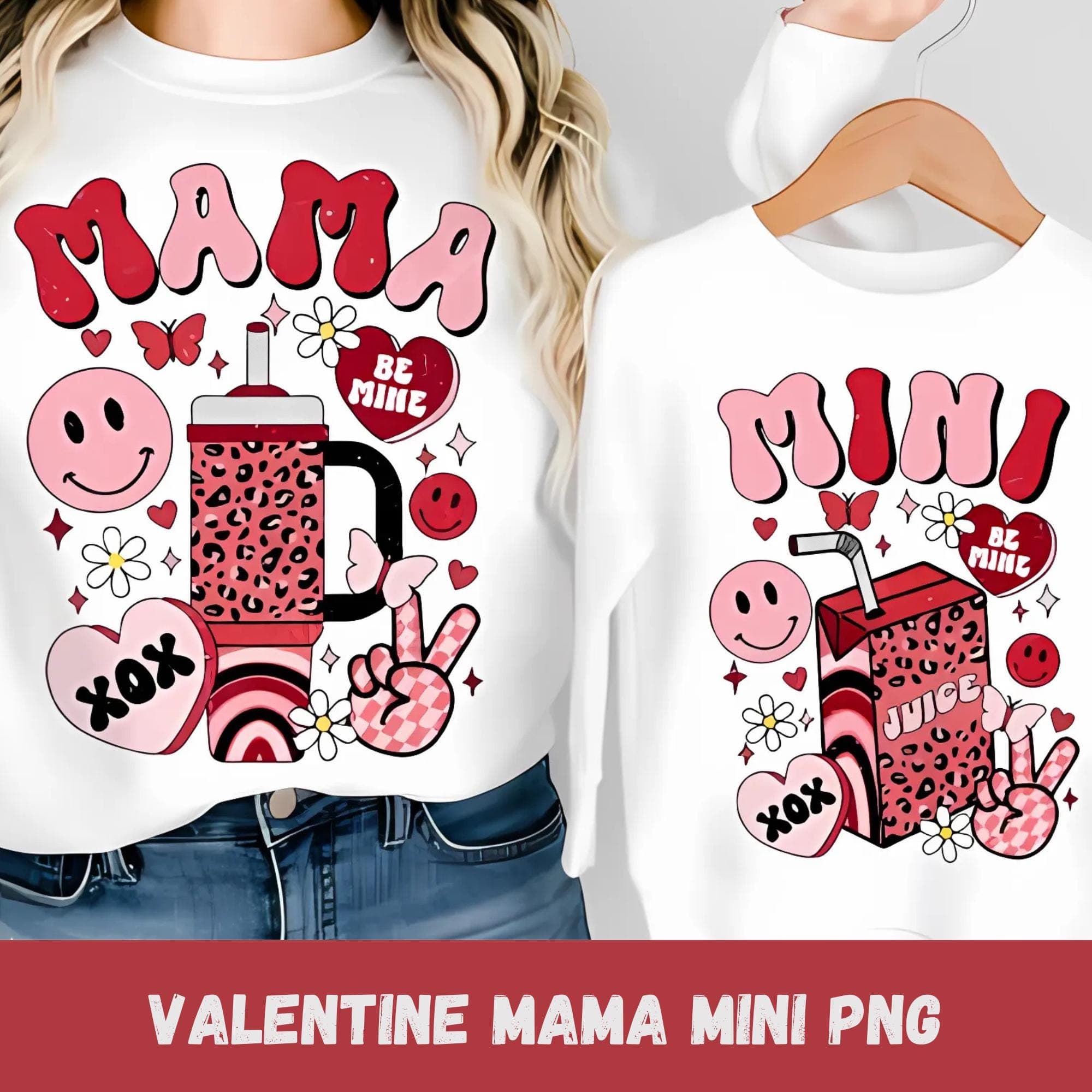 Retro Mama Mini Easter PNG, Easter Sublimation PNG, Digital Stickers, Valentine love png, Valentines day png, Valentine png designs, color