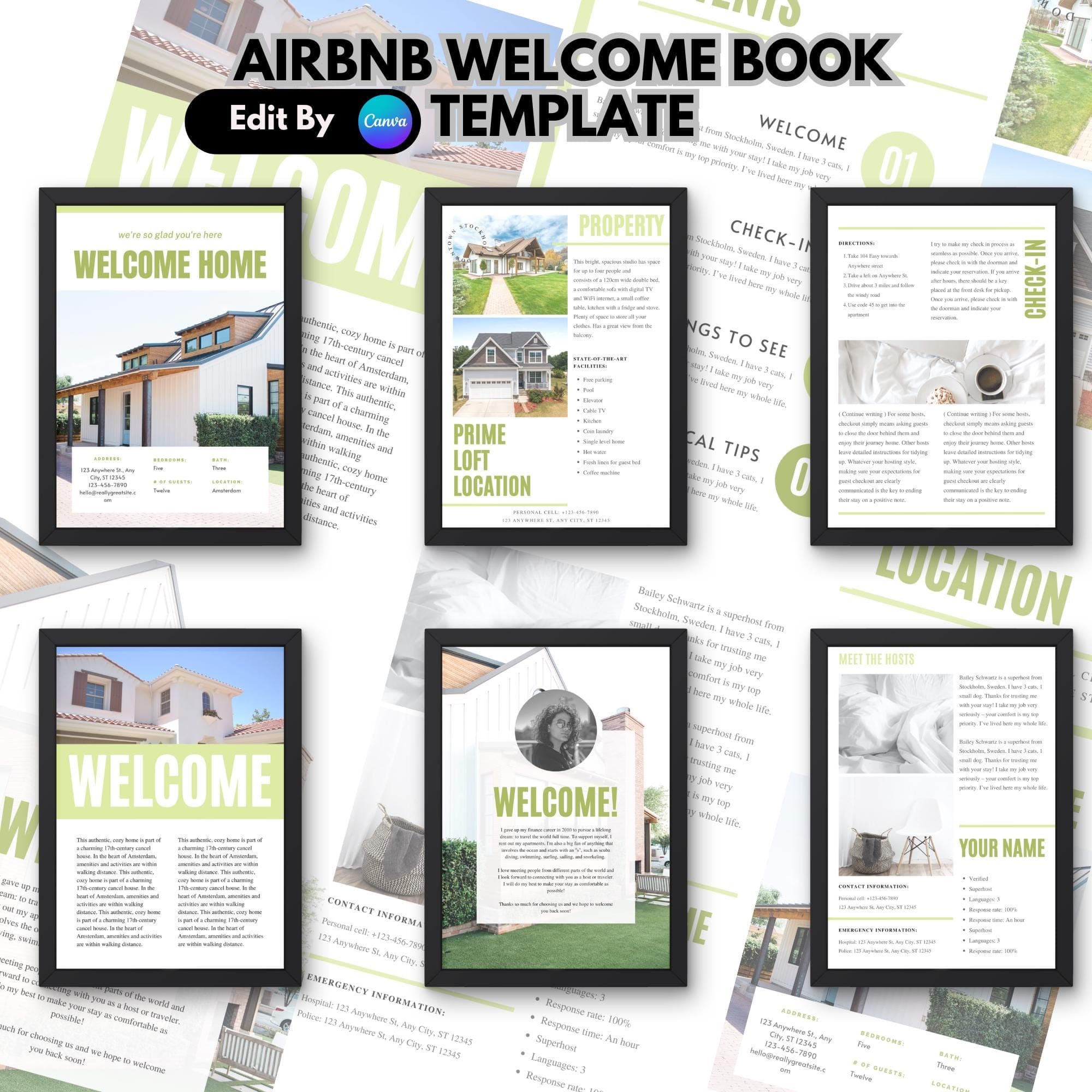 "Wow your guests with our Airbnb Welcome Book Template! Fully customizable in Canva, this modern guide includes booking details, house rules, and local tips. Ideal for vacation rentals, cottages, and B&Bs, it’s the ultimate host essential for guest