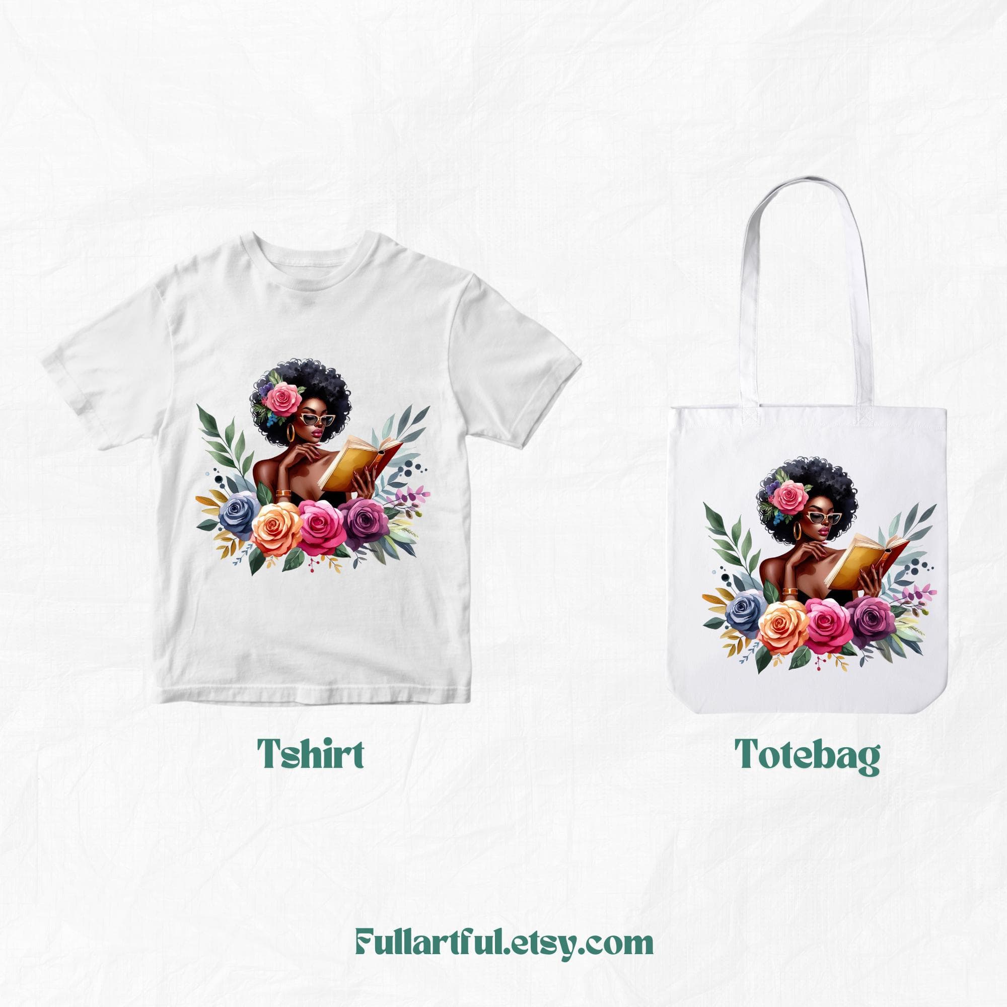 Black Women Reading Designs | African-American Clipart | Sublimation SVG Files for T-Shirts, Mugs, Tote Bags & More | SVG Designs - image 5
