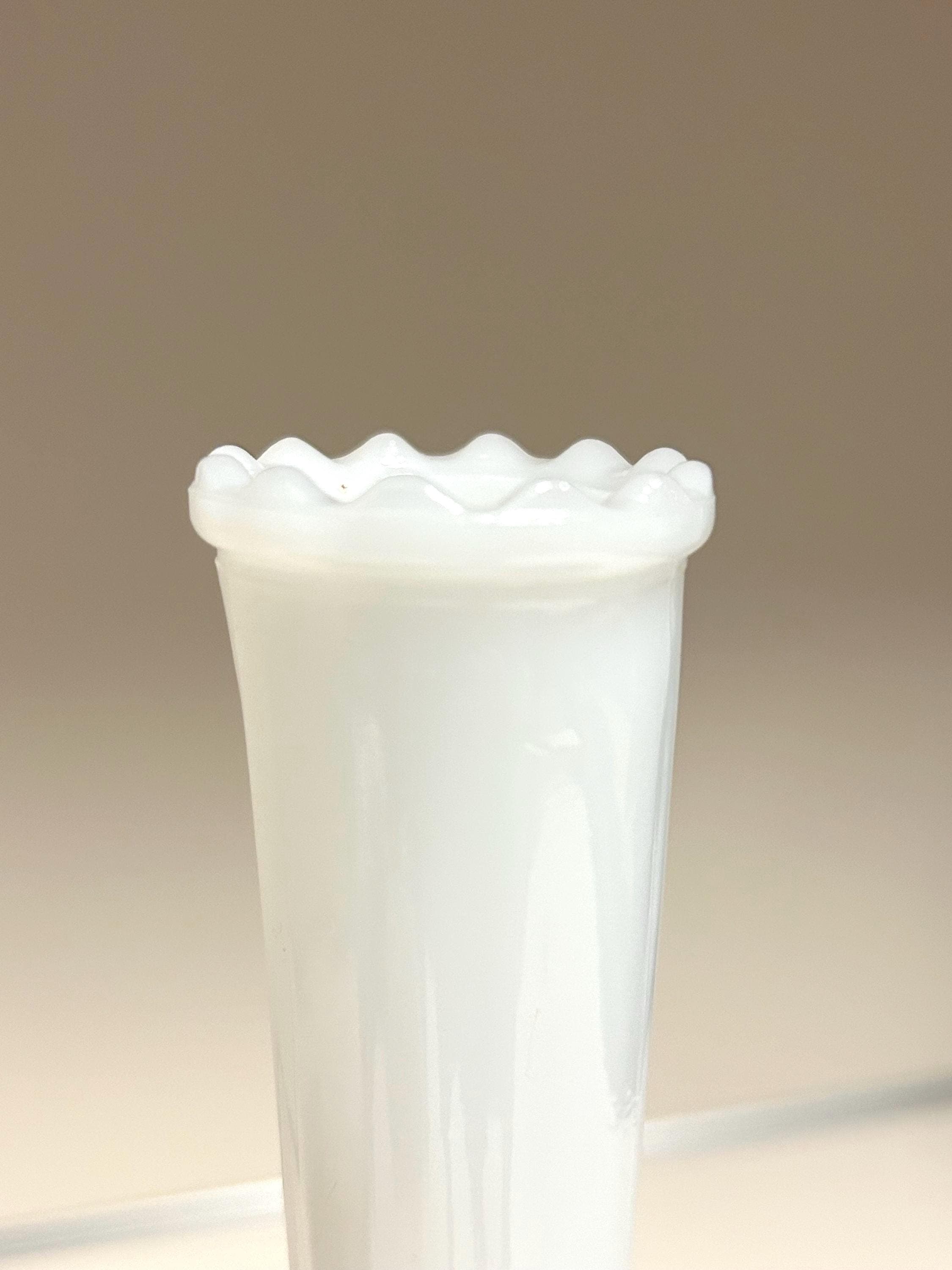 Vintage E.O. Brody Co. Milk Glass Genie VASE 8 3/4" white swirl textured pattern bud vase table centerpiece Great Condition looks NEW 1950's