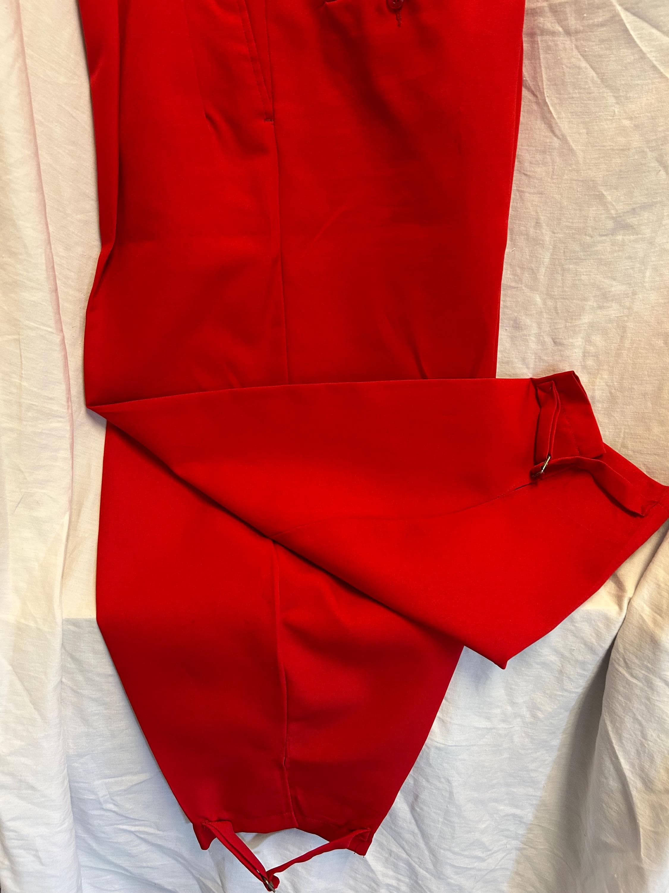 Vintage Bright Red Golf Knickers, Size 40 - 1970s USA
