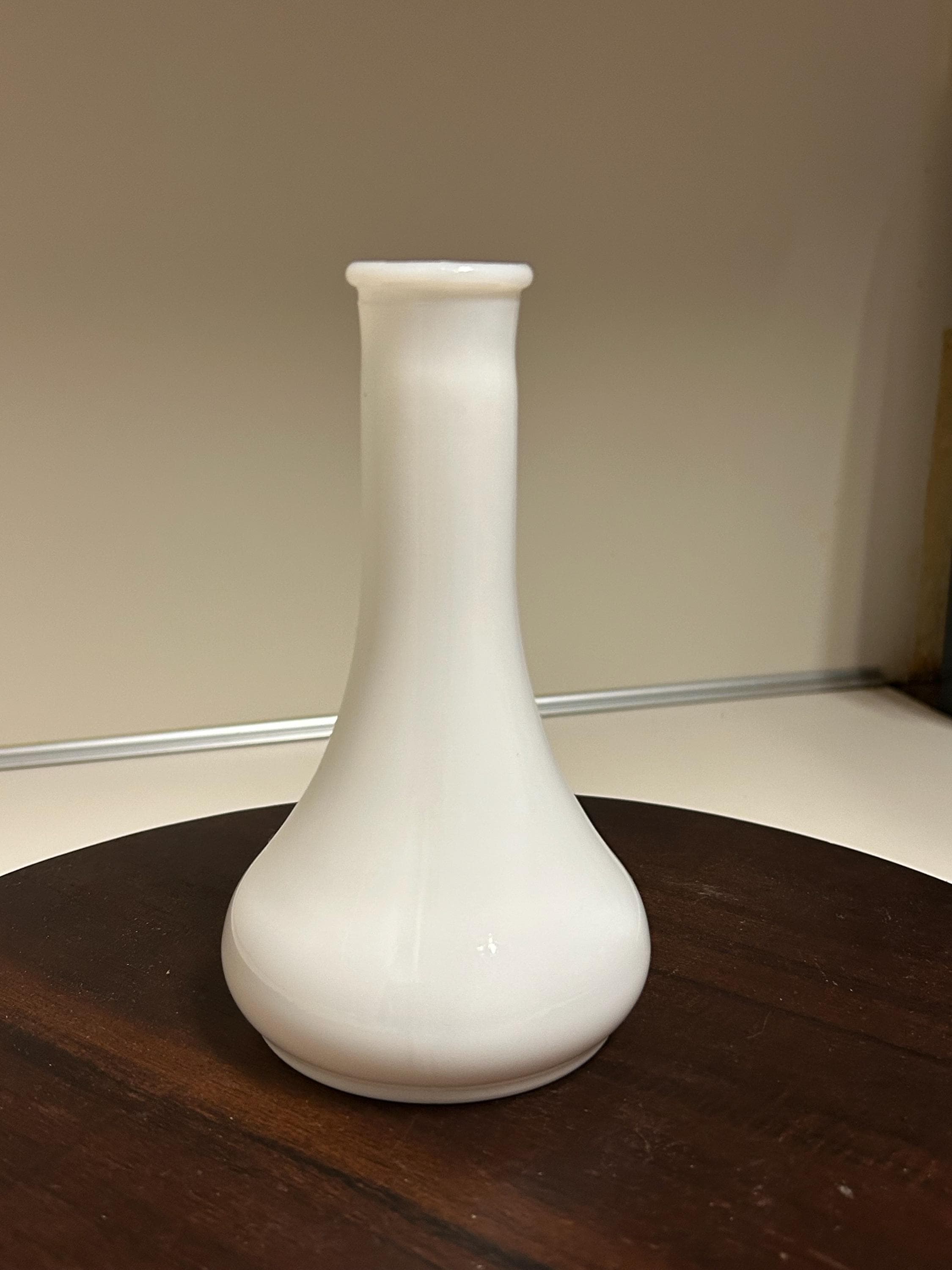 Vintage White Milk Glass Genie Vase - 6" Bud Vase Centerpiece
