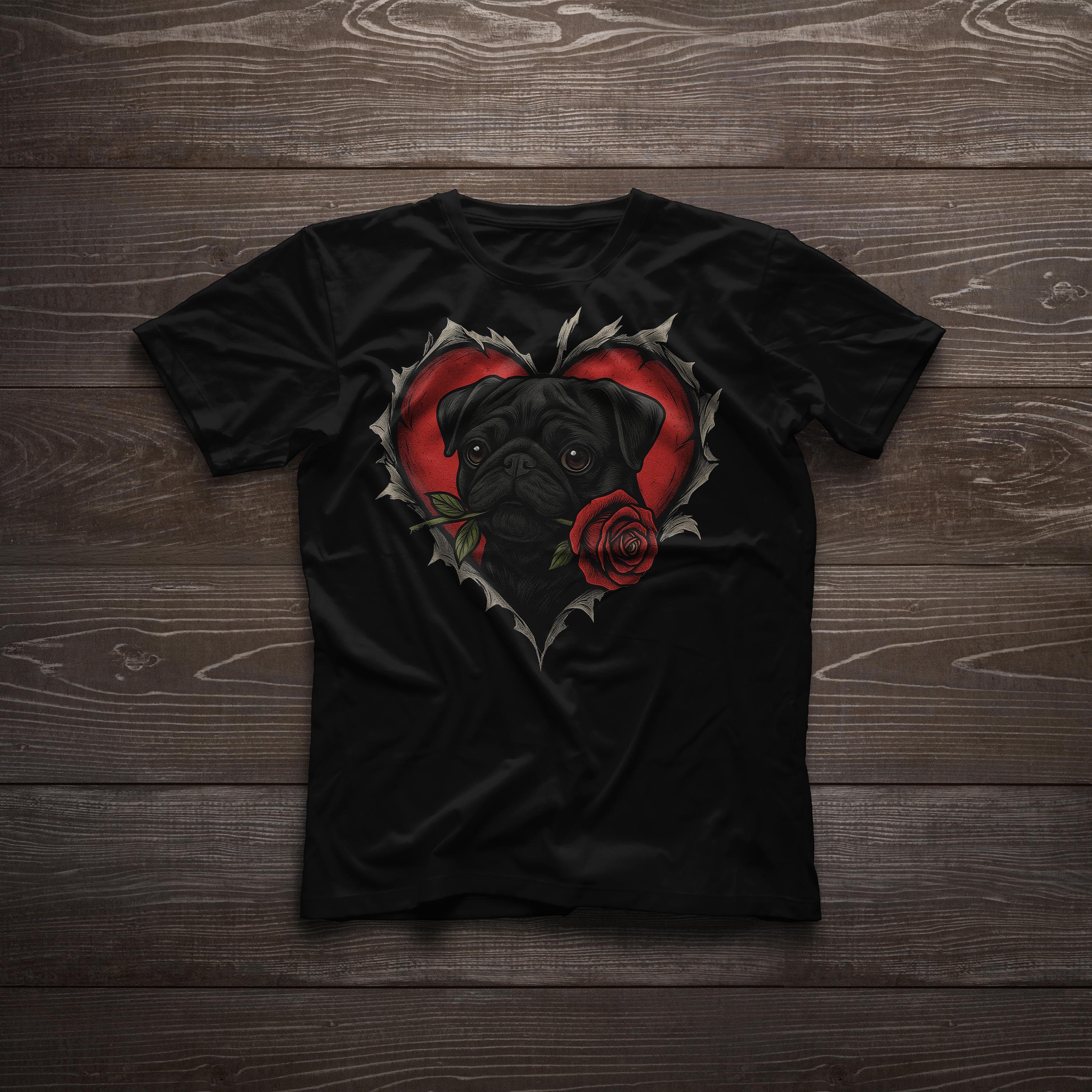 French Bulldog Rose Valentine's Day T-shirt, Dog Lover Gift