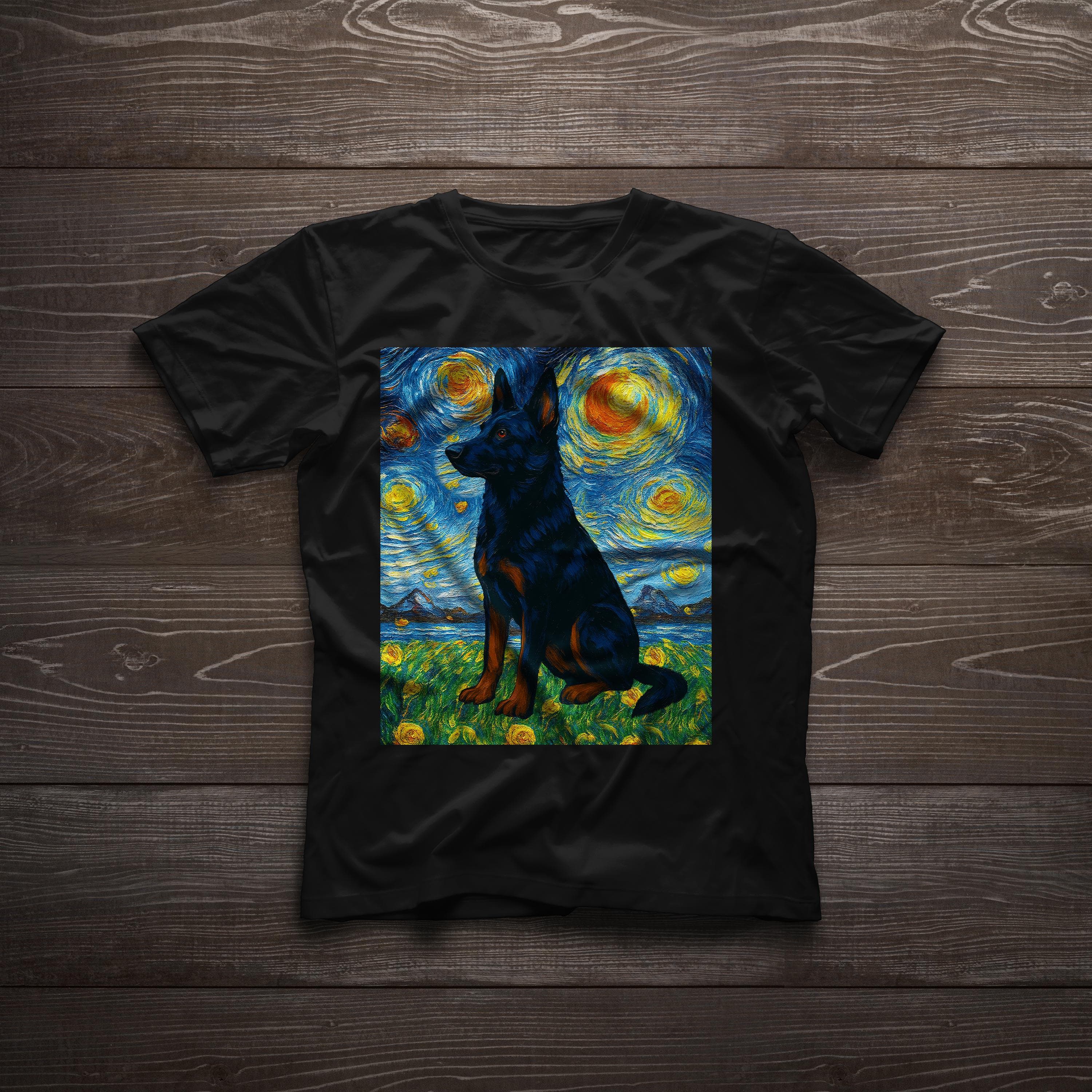 German Shepherd Van Gogh Starry Night German Shepherd  Intelligent Loyal Working Dog Art Gift Unisex classic T-Shirt