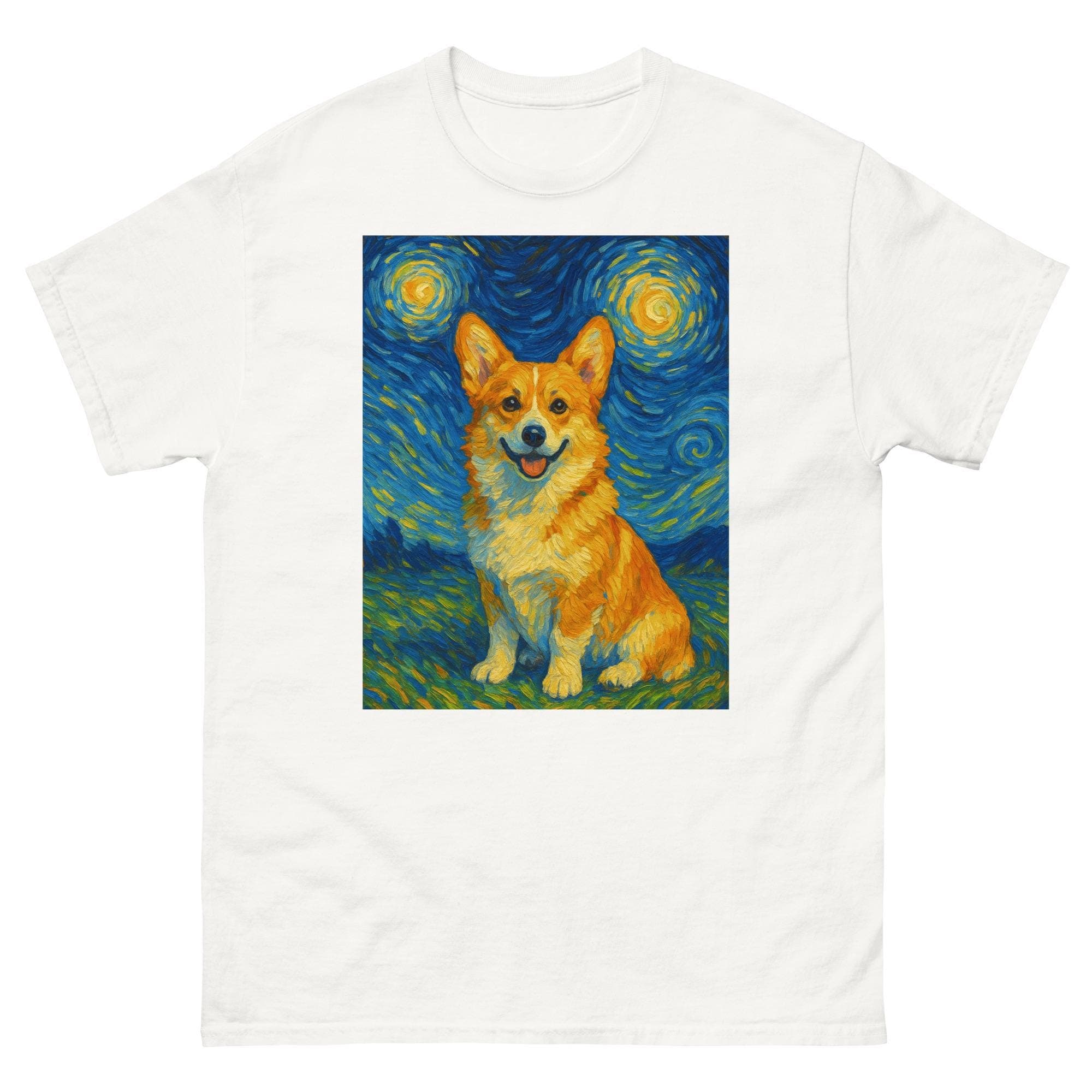 Corgi Van Gogh Starry Night Corgi Artistic Low Rider Dog Gift for Corgi Lovers Unisex classic T-Shirt