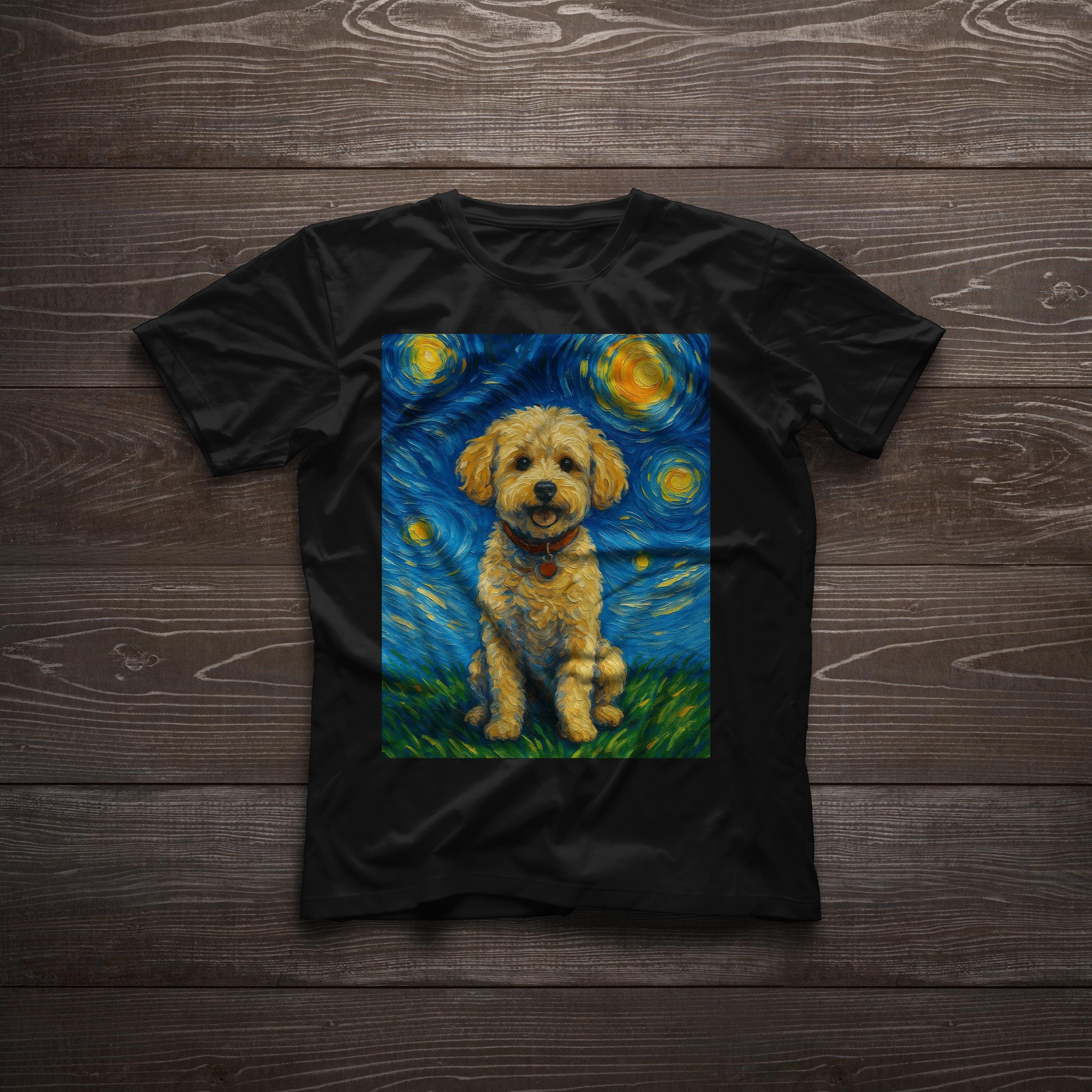 Maltipoo Van Gogh Starry Night Maltipoo  Cute Maltese Poodle Mix Puppy Art T-Shirt Unisex classic tee