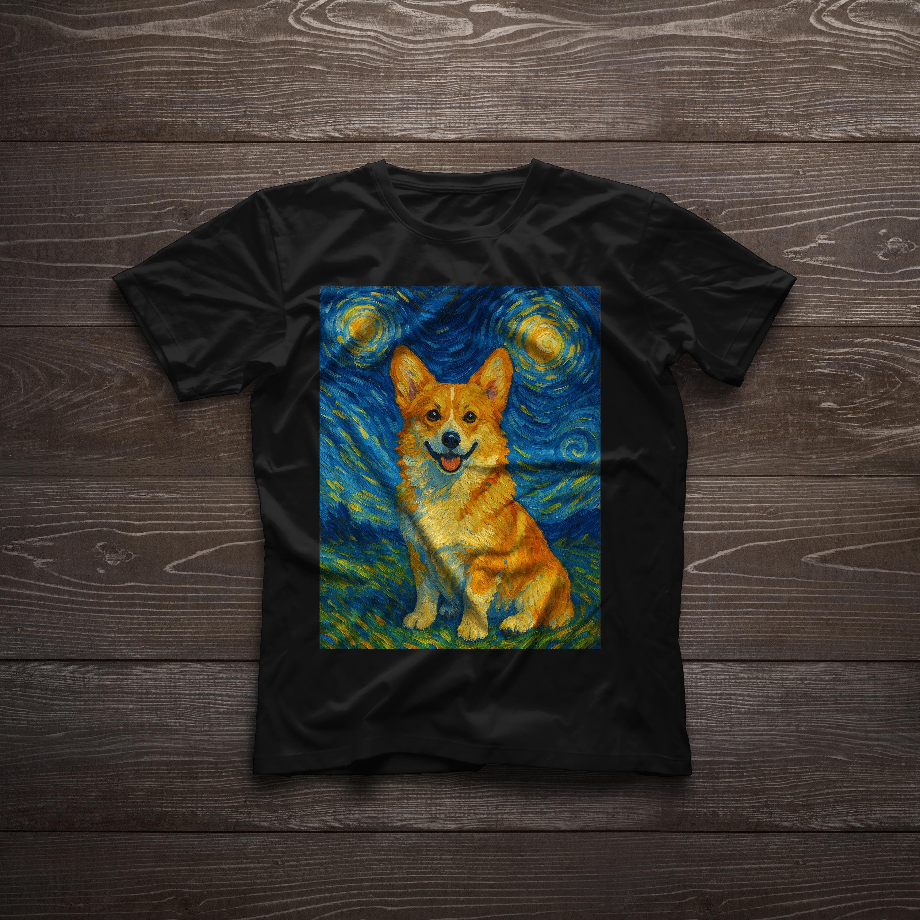 Corgi Van Gogh Starry Night Corgi Artistic Low Rider Dog Gift for Corgi Lovers Unisex classic T-Shirt
