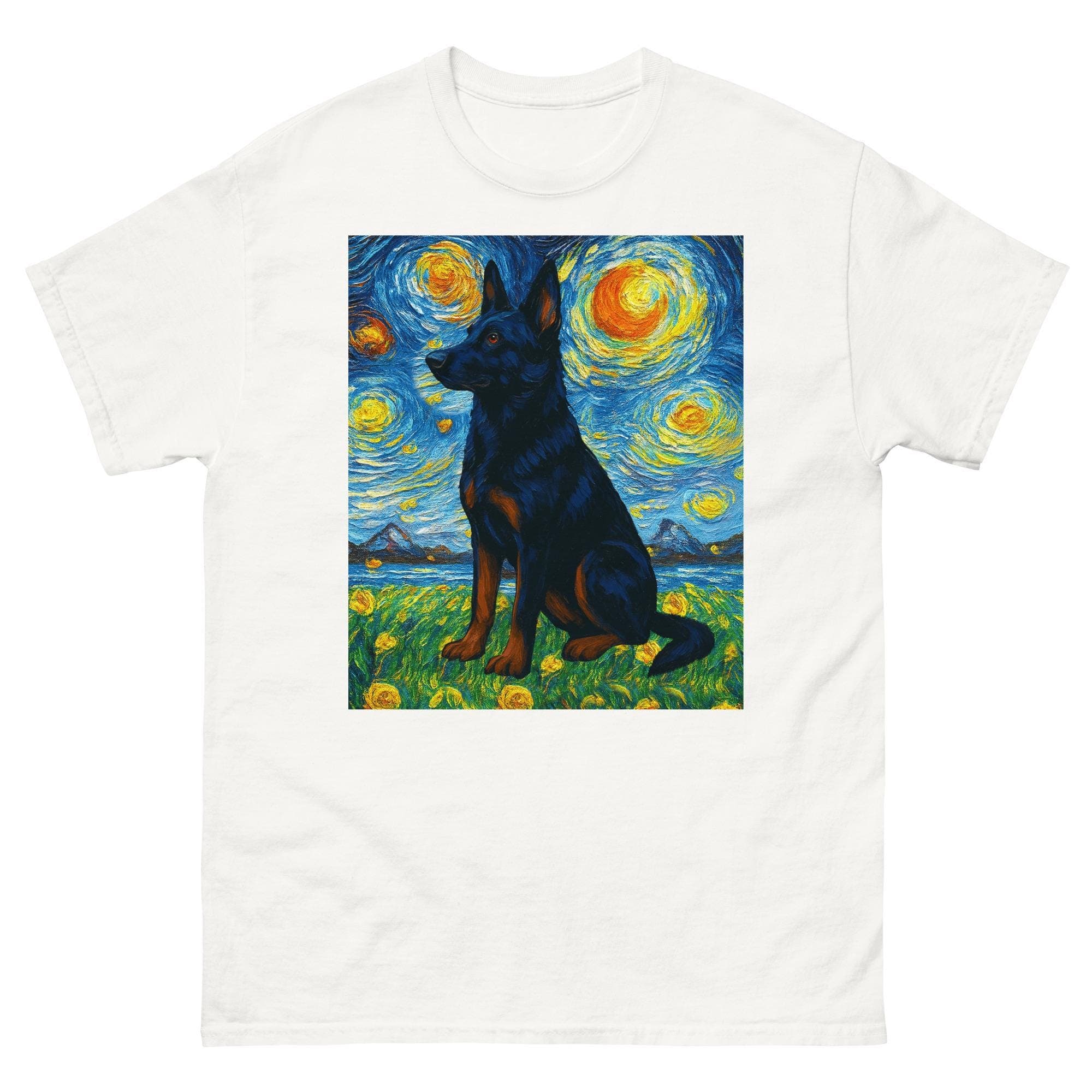German Shepherd Van Gogh Starry Night German Shepherd Intelligent Loyal Working Dog Art Gift Unisex classic T-Shirt