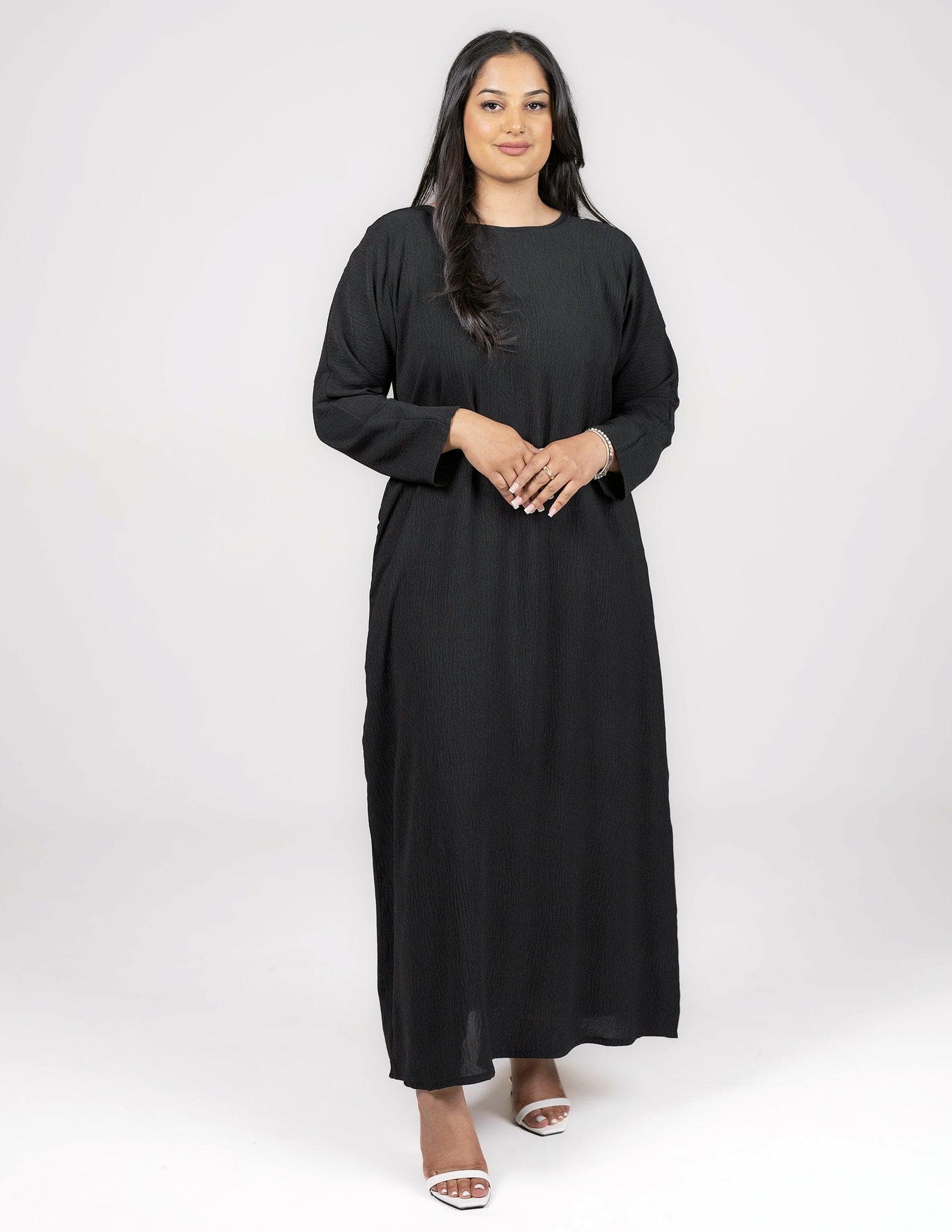 Black Slip Dress - Full Sleeve