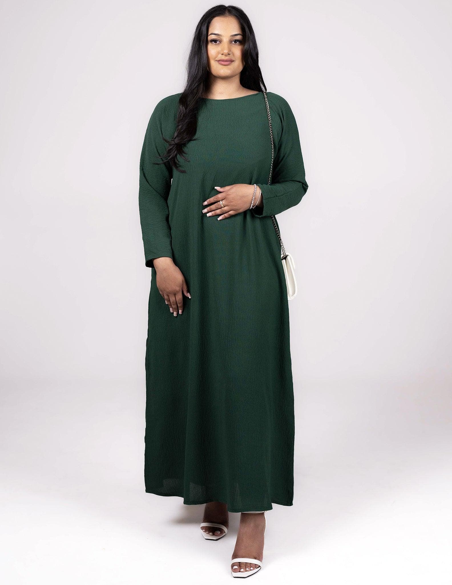 Full Sleeve Emerald Green Slip Dress - image 4