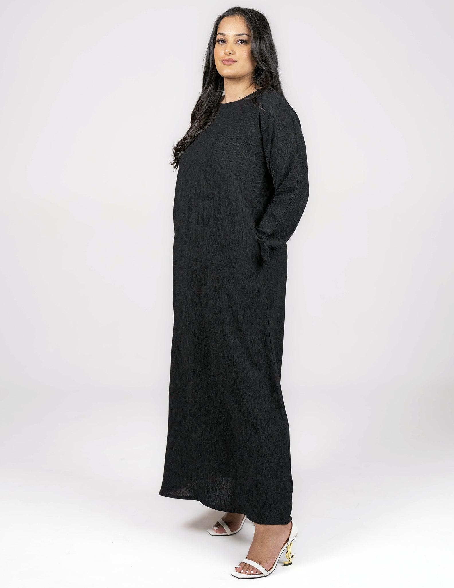Black Slip Dress - Full Sleeve - image 5