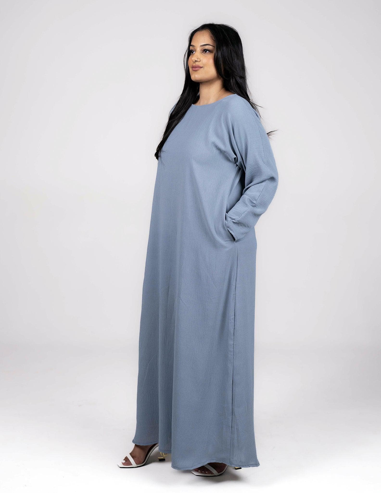 Full Sleeve Sky Blue Slip Dress - image 4