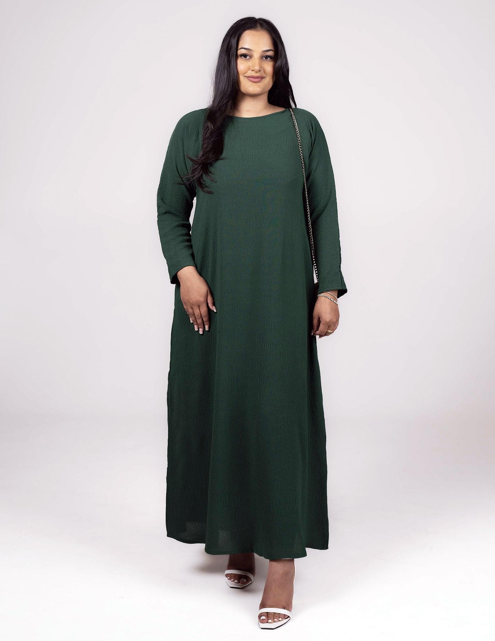 Full Sleeve Emerald Green Slip Dress