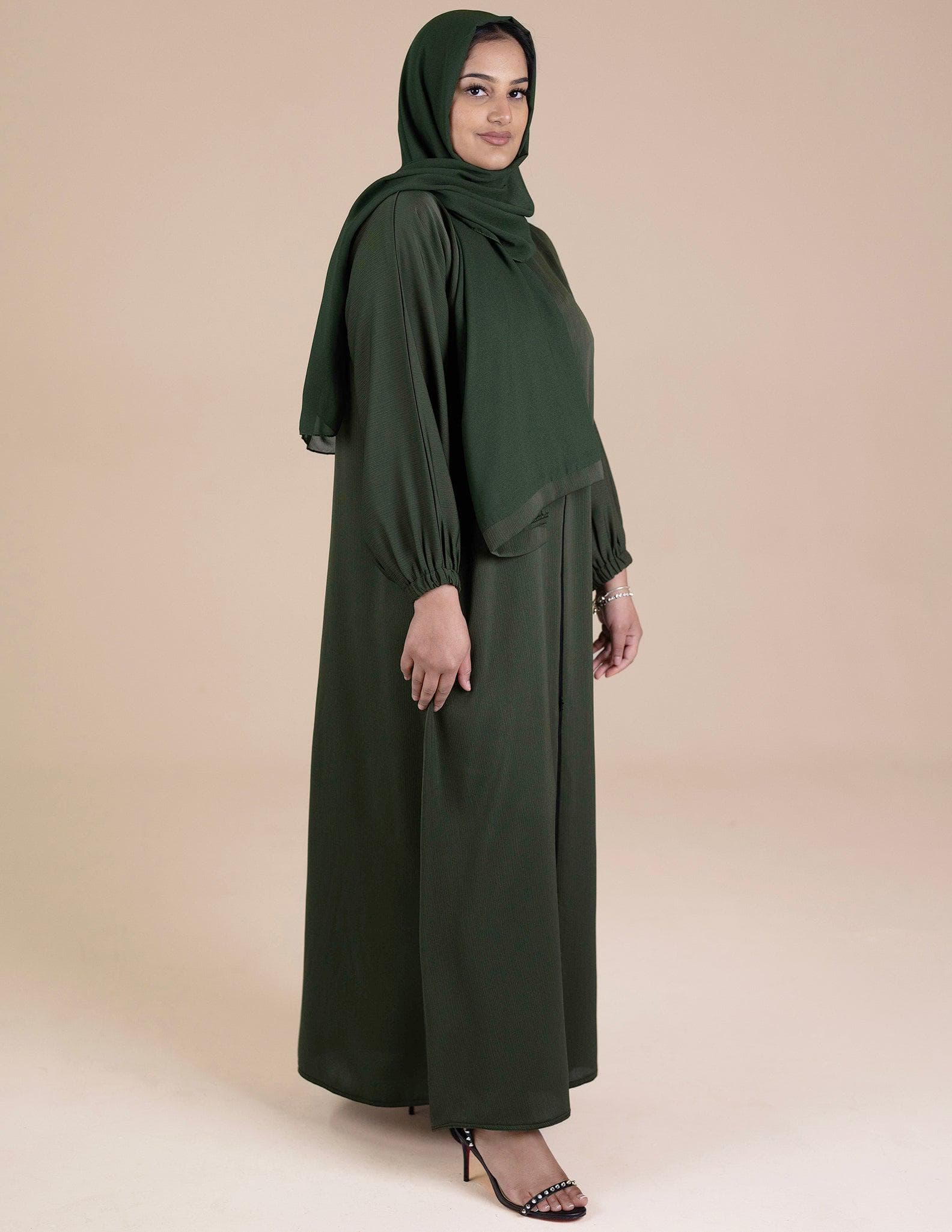 Essential Closed Olive Cuffed Abaya - image 5