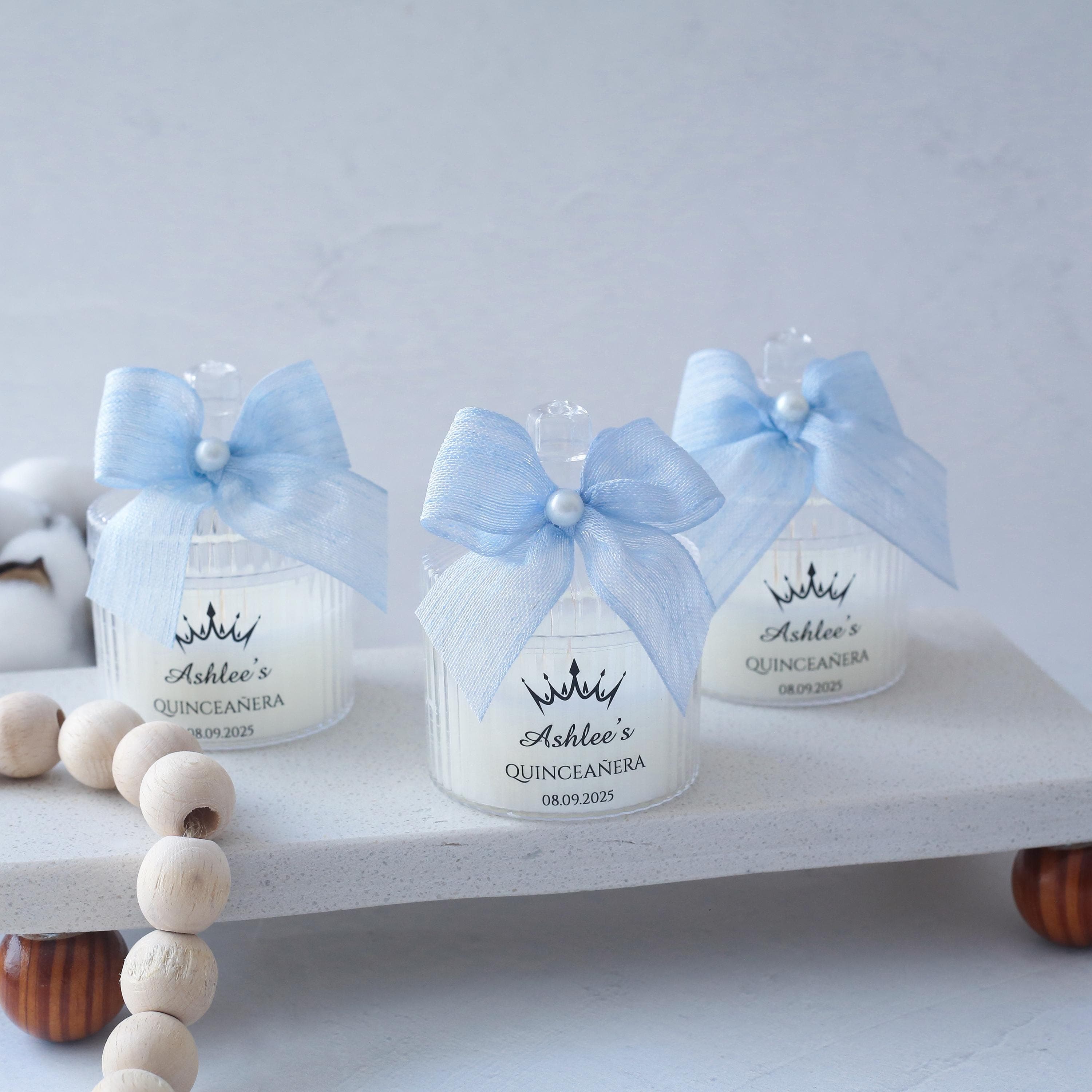 Blue Quinceanera Candle Favors, Bulk Candle Favors, Sweet 16 Birthday Gift, Mis Quince Favors, Wedding Favors, Quinceañera Party Favors - image 3