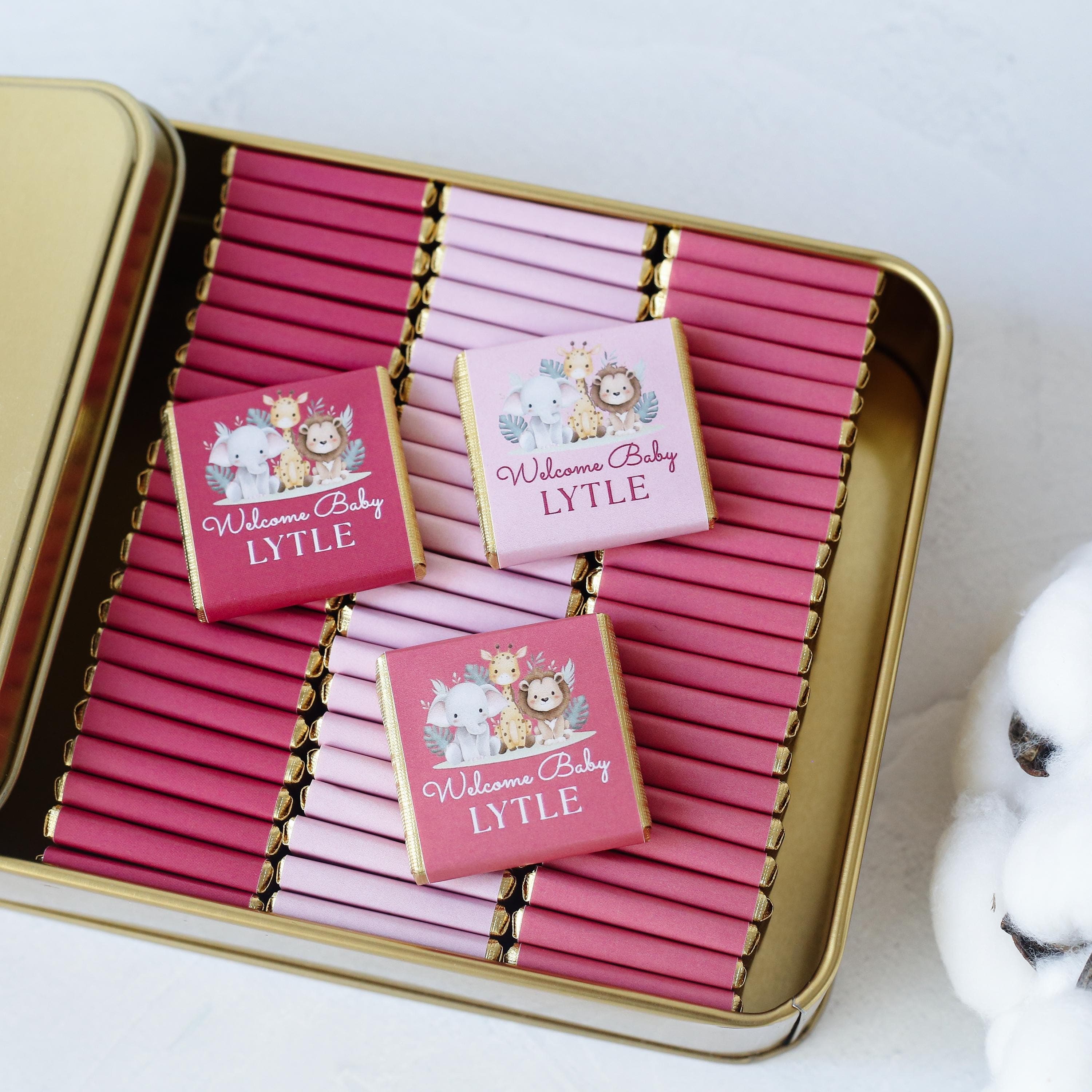 50 Pcs Baby Shower Chocolate, Personalized Baby Chocolate, New Born Favors, Custom Chocolate Favors, NewBorn Chocolate, Baby Party Favors