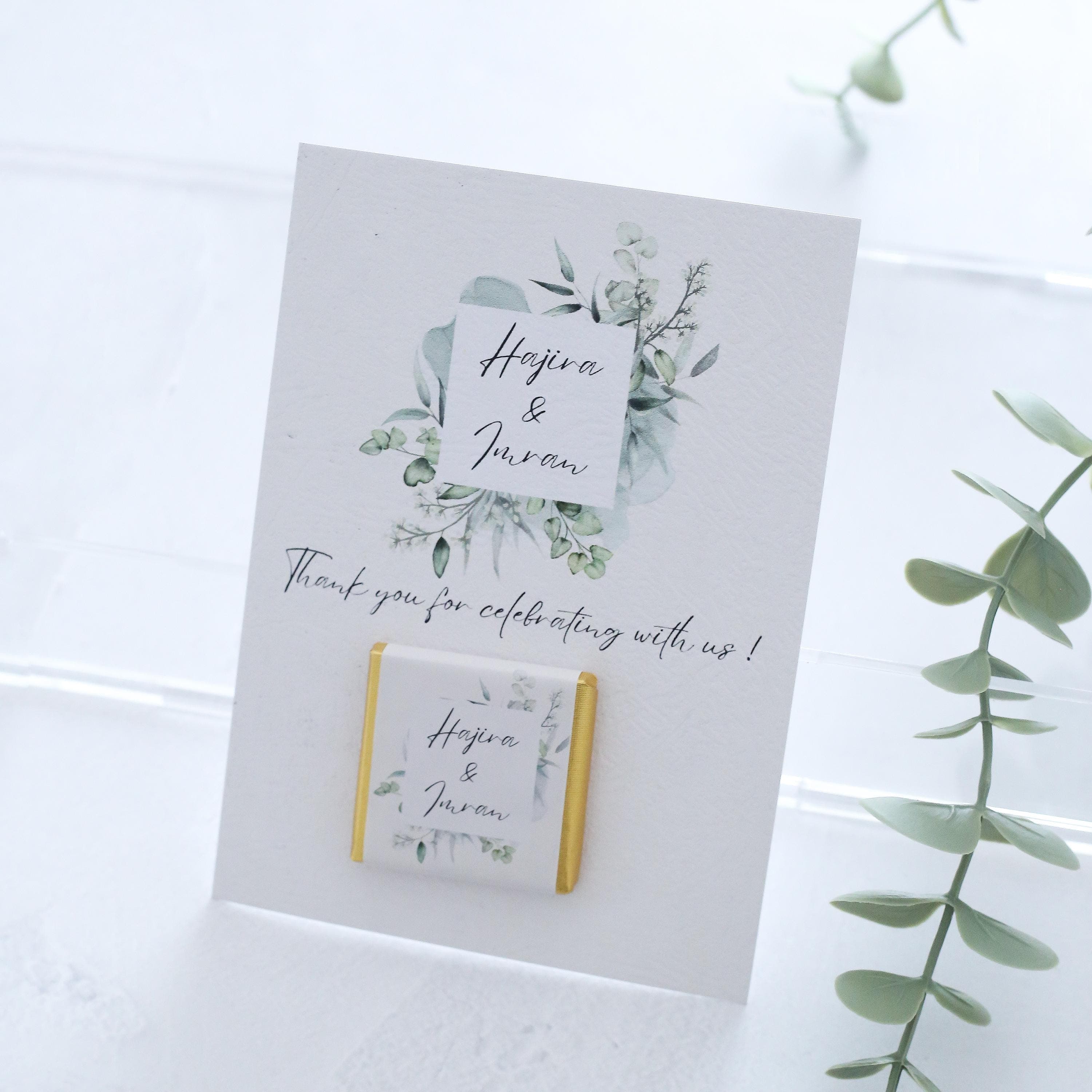 Personalized Chocolate Wedding Favors with Thank You Card - image 3