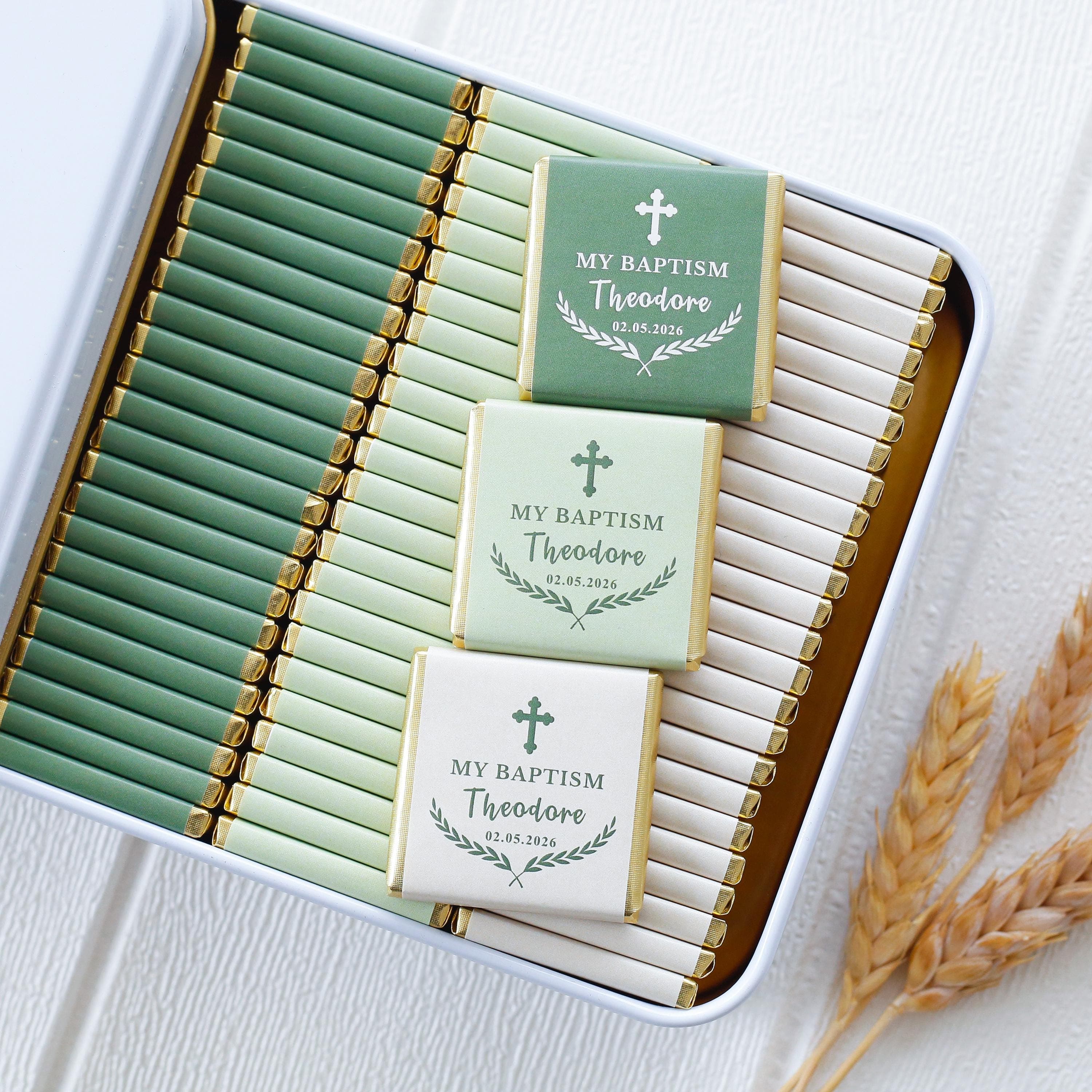 Custom Baptism Chocolate Favors: Personalized Christening Gift, Chocolate Gift, Meine Taufe, Mi Bautizo, First Communion Favors, Baptême - image 3