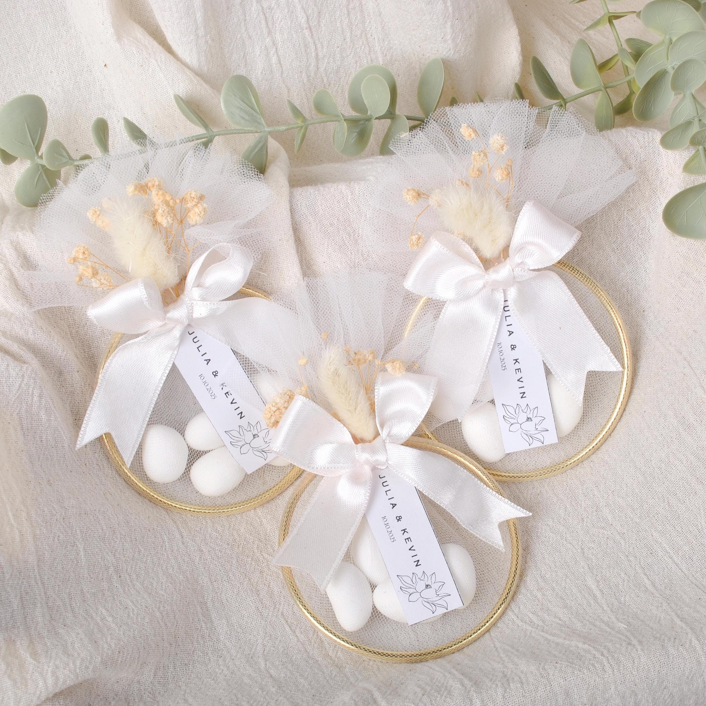 Personalized Almond Candy Wedding Favors, Tulle Wrapped Guest Gifts, Custom Sweet Treats for Weddings - image 3