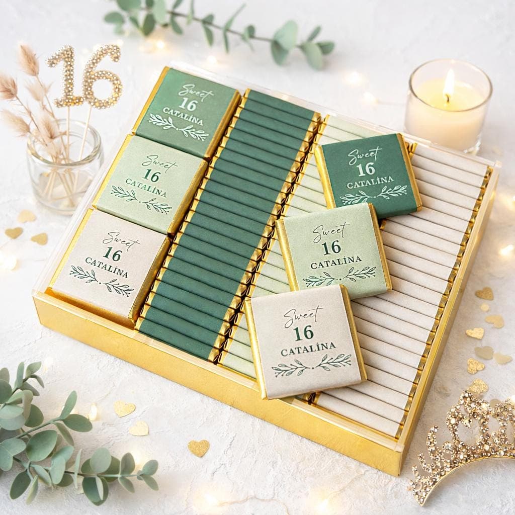 Personalized Sweet 16 Chocolate Favors: Quinceañera Birthday Party, Birthday Chocolate, Sweet 15 Party Favors, Mis Anos, Chocolate Favors