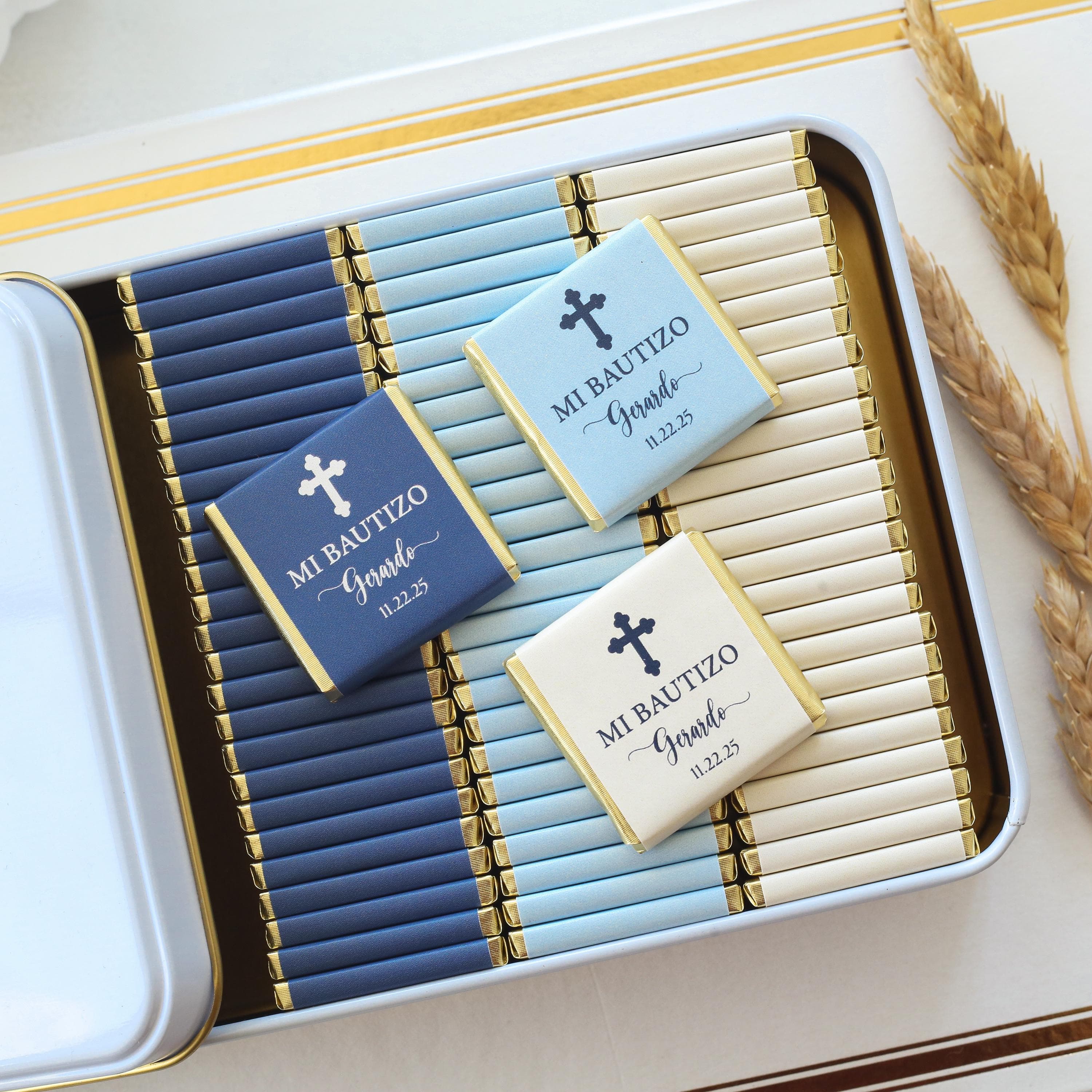 50PCS Baptism Chocolate, Christening Chocolate Gift, Custom Baptism Chocolate, Communion Chocolate, Baby Boy Baptism, Holy favors, God Bless - image 5
