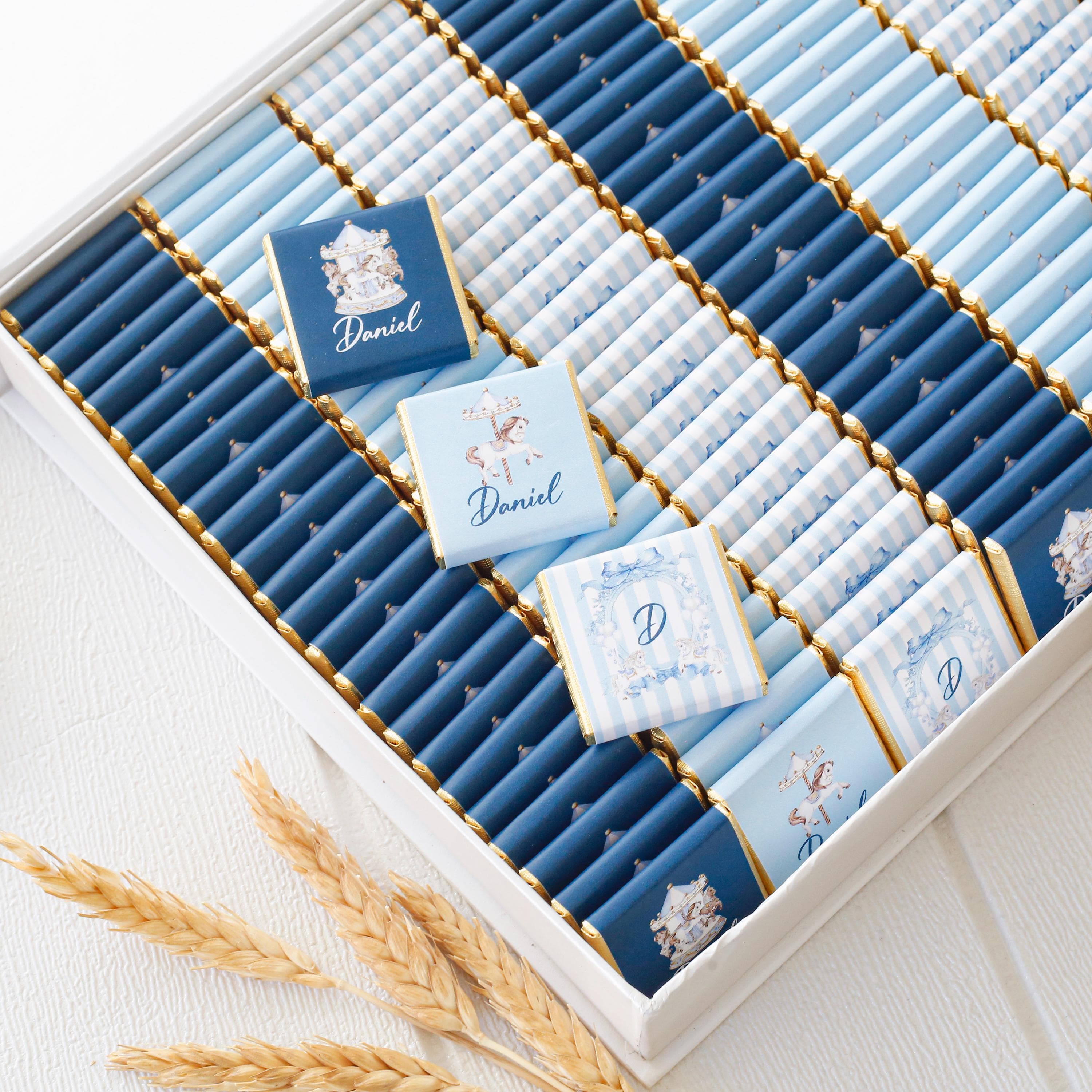 50 Pcs Personalized Baby Shower Chocolates - 1st Birthday , Newborn Baby Chocolate, Baby Party Favors, Welcome Baby Personalized Chocolates