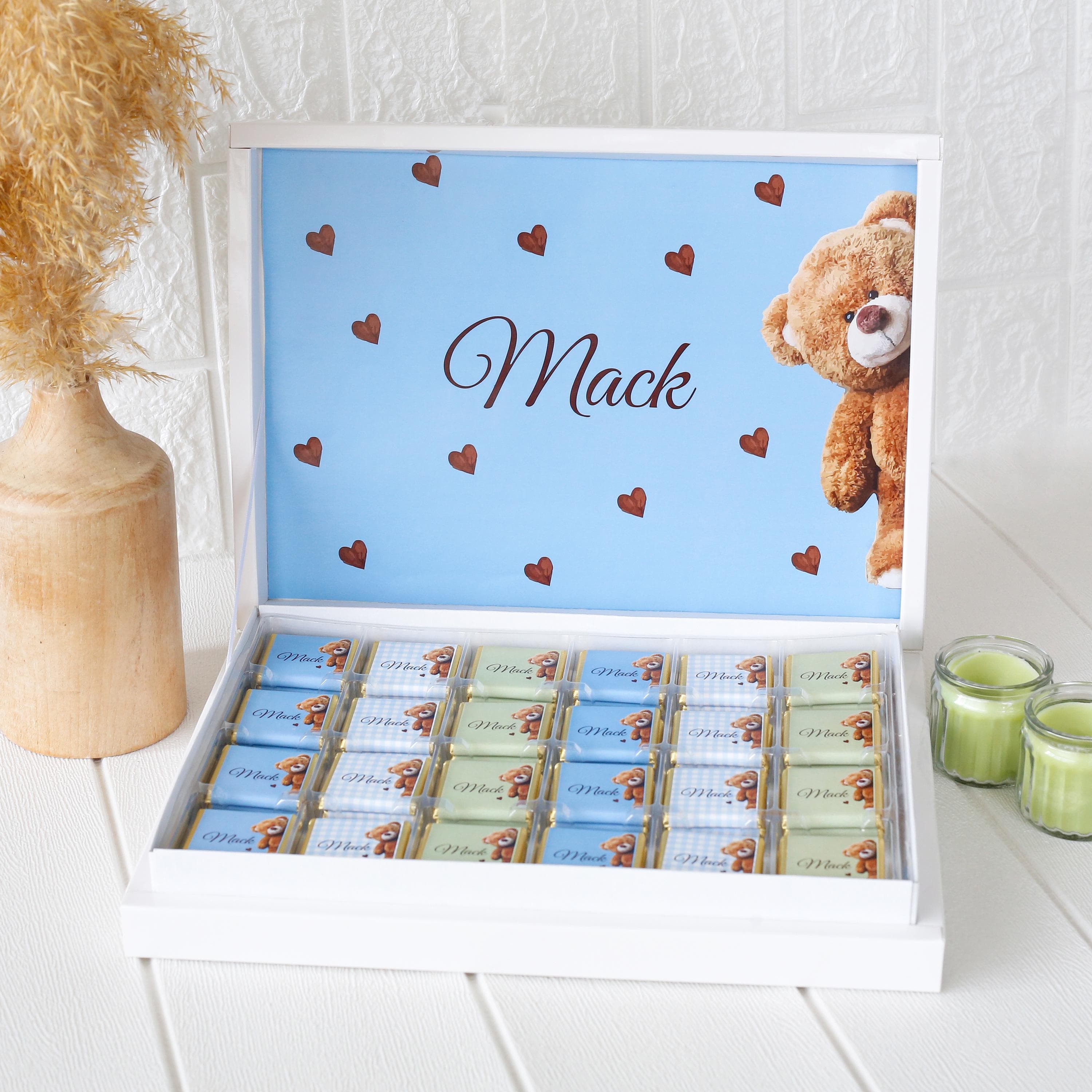 50 Pcs Personalized Baby Shower Chocolate Box, Newborn Baby Chocolate Favors, Custom Chocolate Favors, Baby Party Favors, Baby Shower Gift