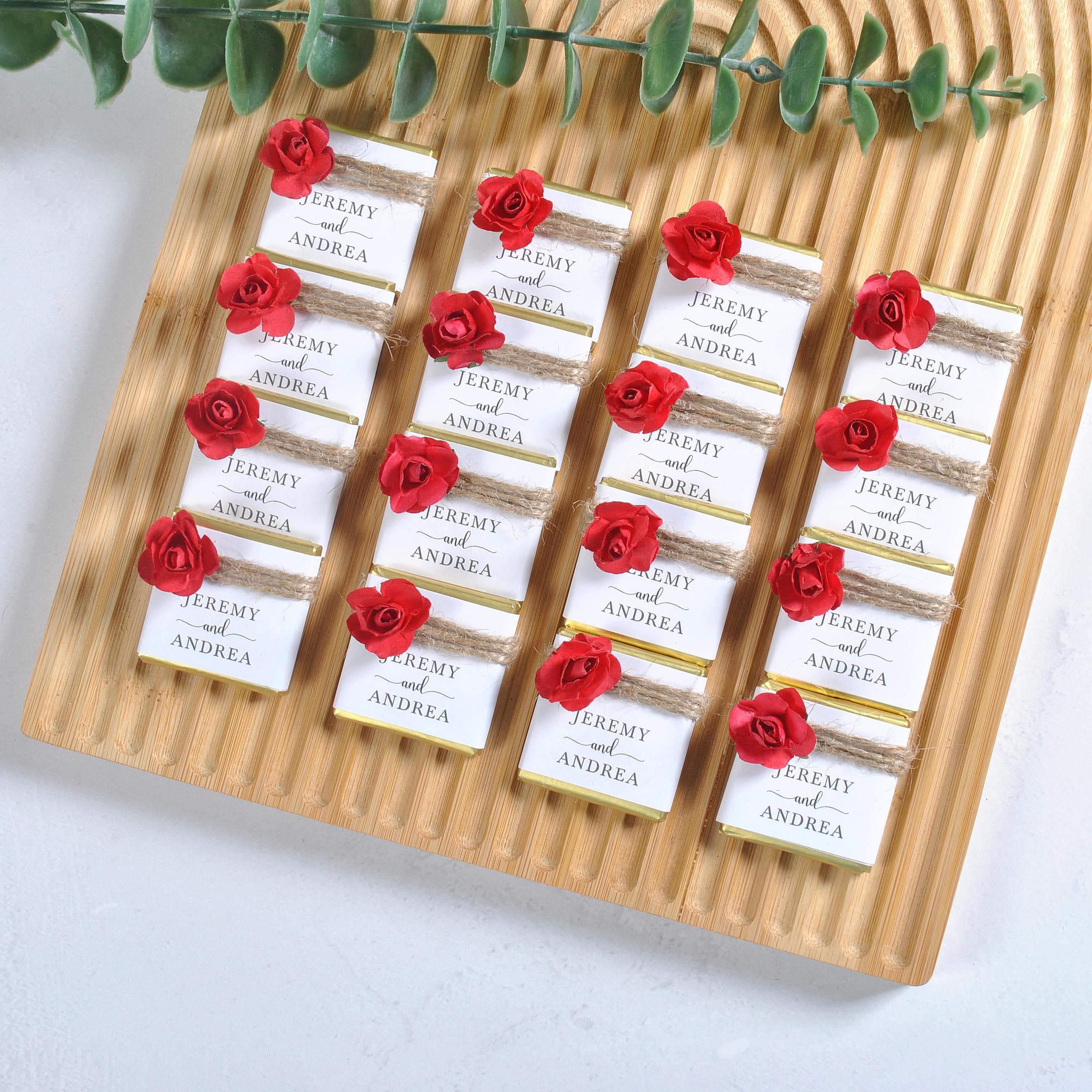 Red Floral Chocolate Wedding Favors: Personalized Engagement Party Favors - image 3