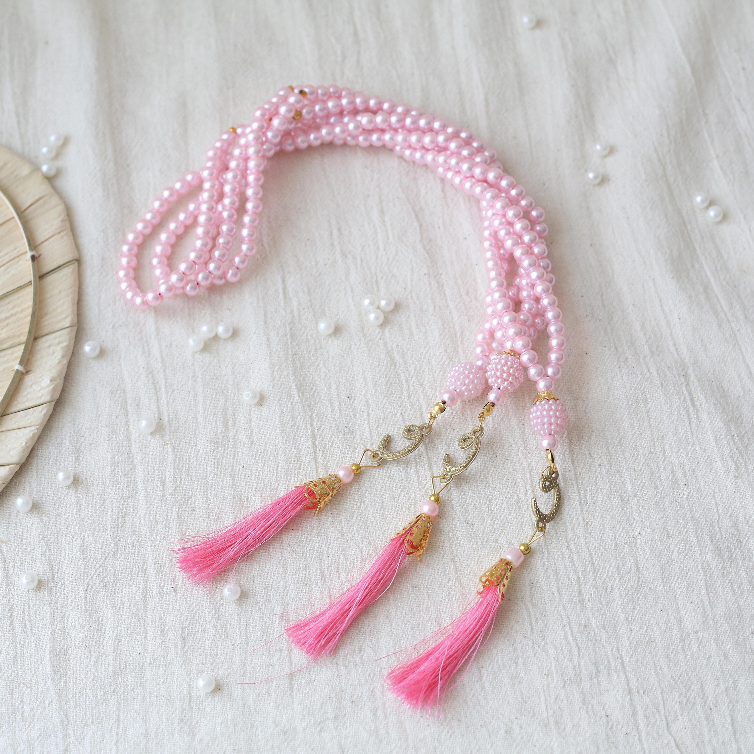 Sage Green Pearl Tasbih Favors: Islamic Prayer Beads, Eid Gift - image 5