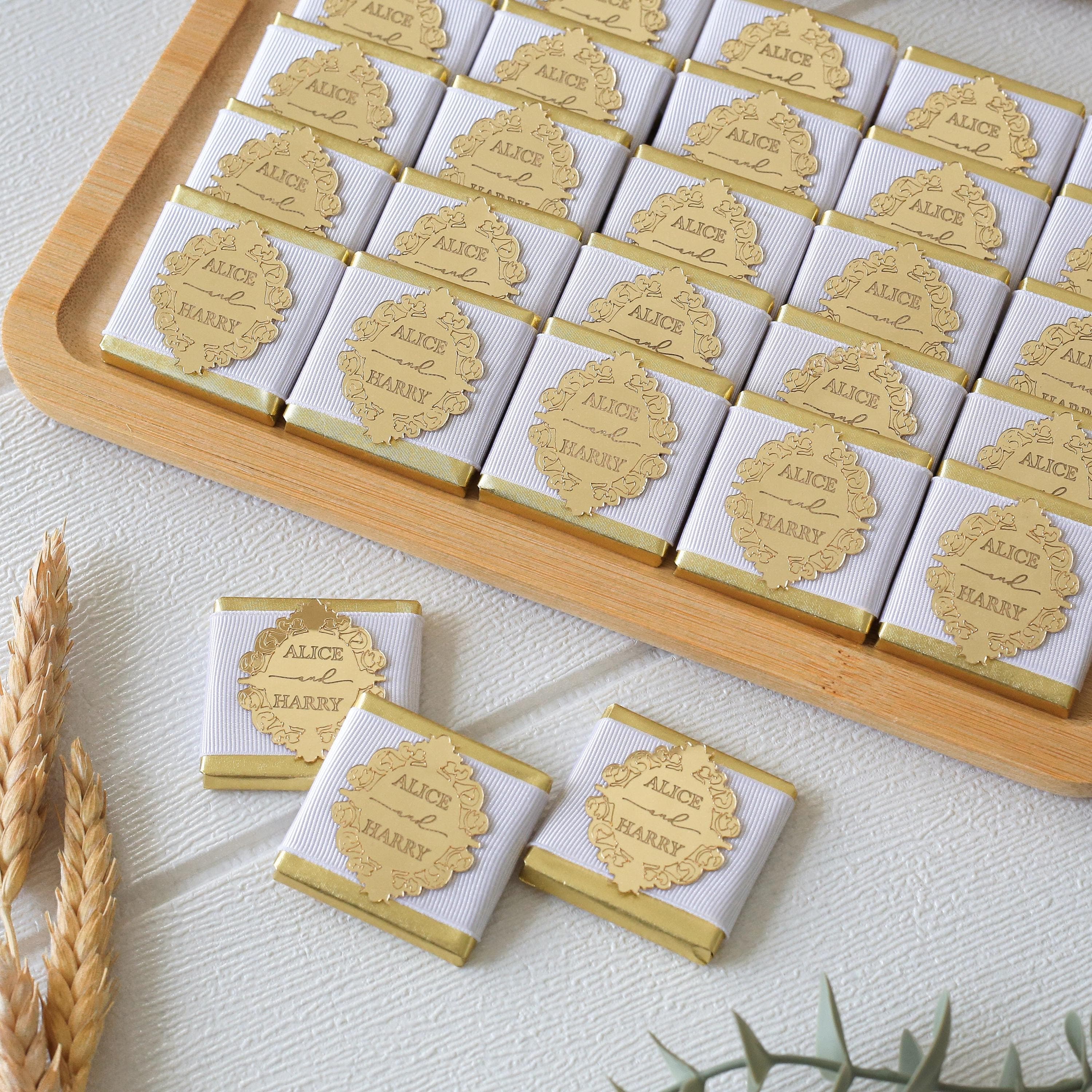 Personalized Chocolate Favors, White Ribbon, Engagement, Baptism Chocolate party favors, Personalized chocolate for Wedding - image 4