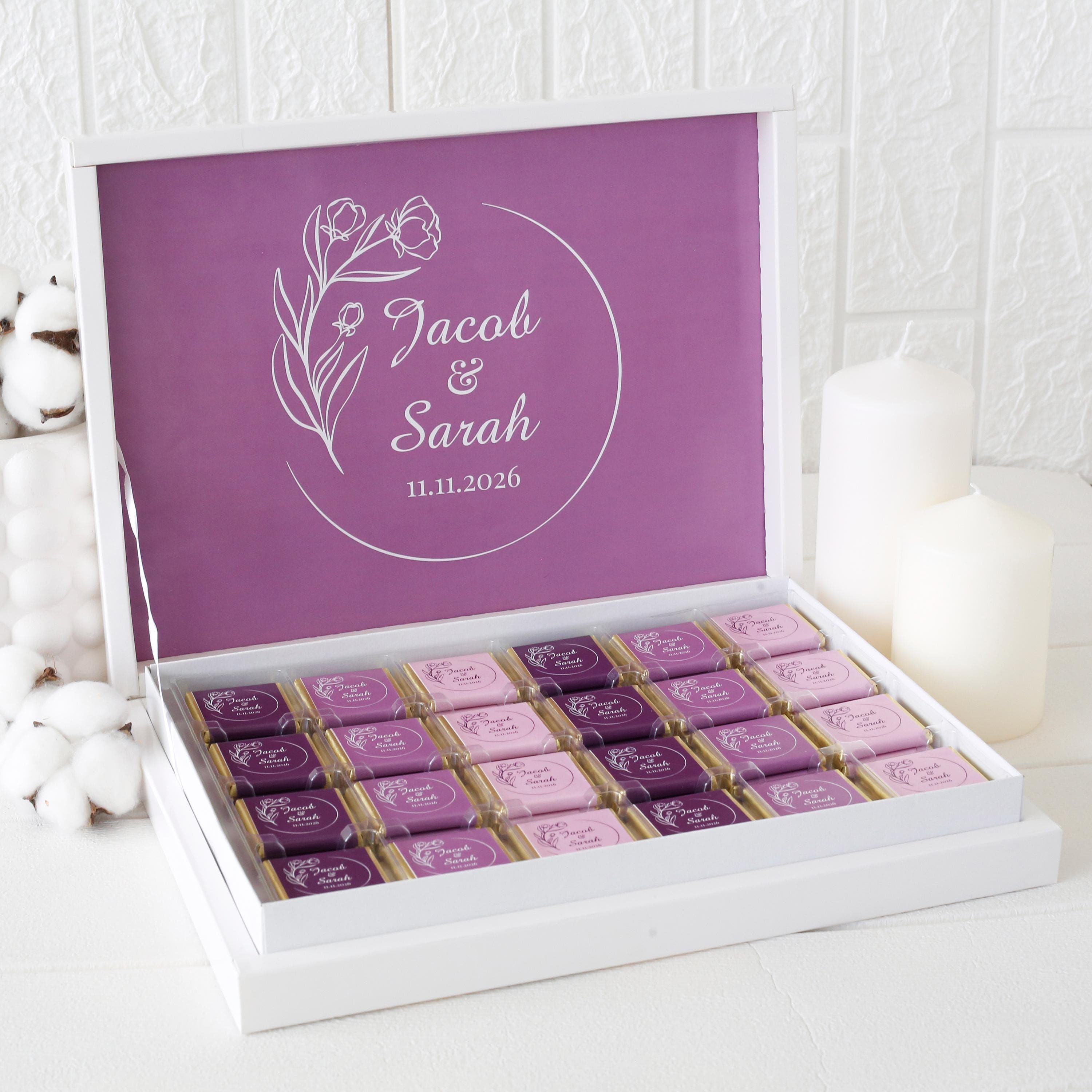 50 Pcs Wedding Chocolate, Wedding Chocolate Favors, Customized Chocolate, Wedding Favors, Engagement Chocolate, Favors For Guests, Wedding - image 5