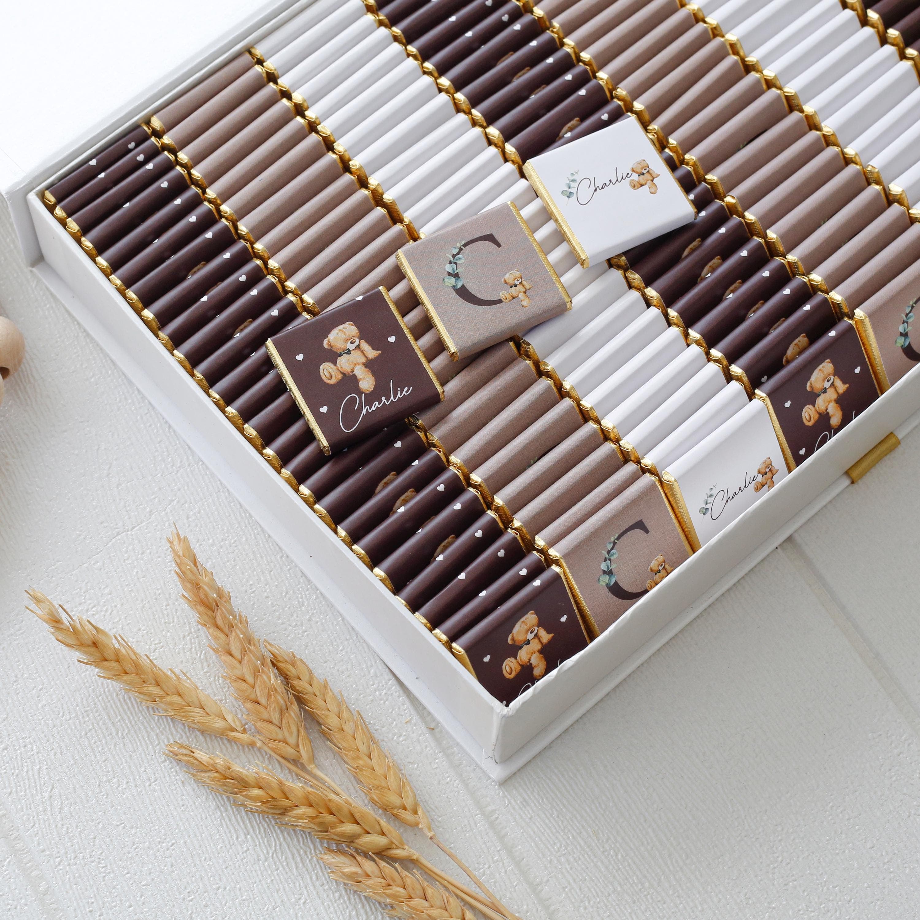 50 Pcs Personalised Baby Shower Chocolate, Newborn Baby Chocolate, Custom Chocolate Favors, Sweet16, Baptism Chocolate, Baby Shower Gift - image 3