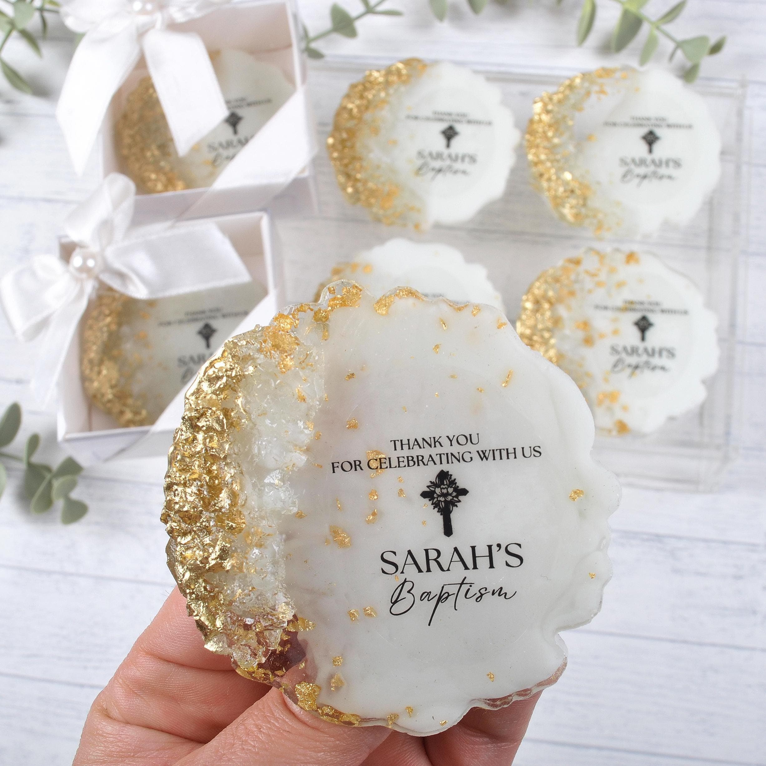 Personalized Resin Fridge Magnet Favors: Baptism, Christening, Communion - image 3