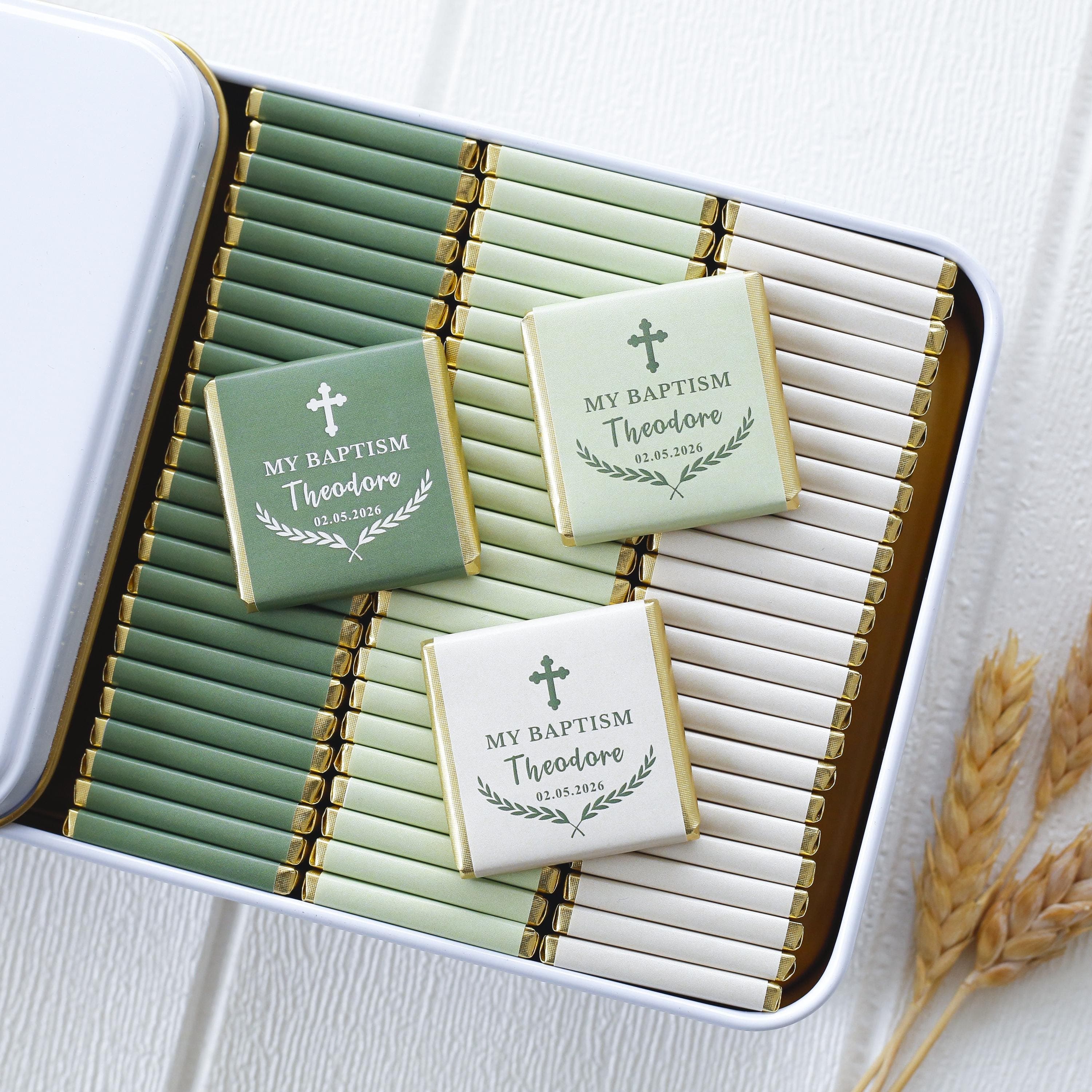 Custom Baptism Chocolate Favors: Personalized Christening Gift, Chocolate Gift, Meine Taufe, Mi Bautizo, First Communion Favors, Baptême - image 4