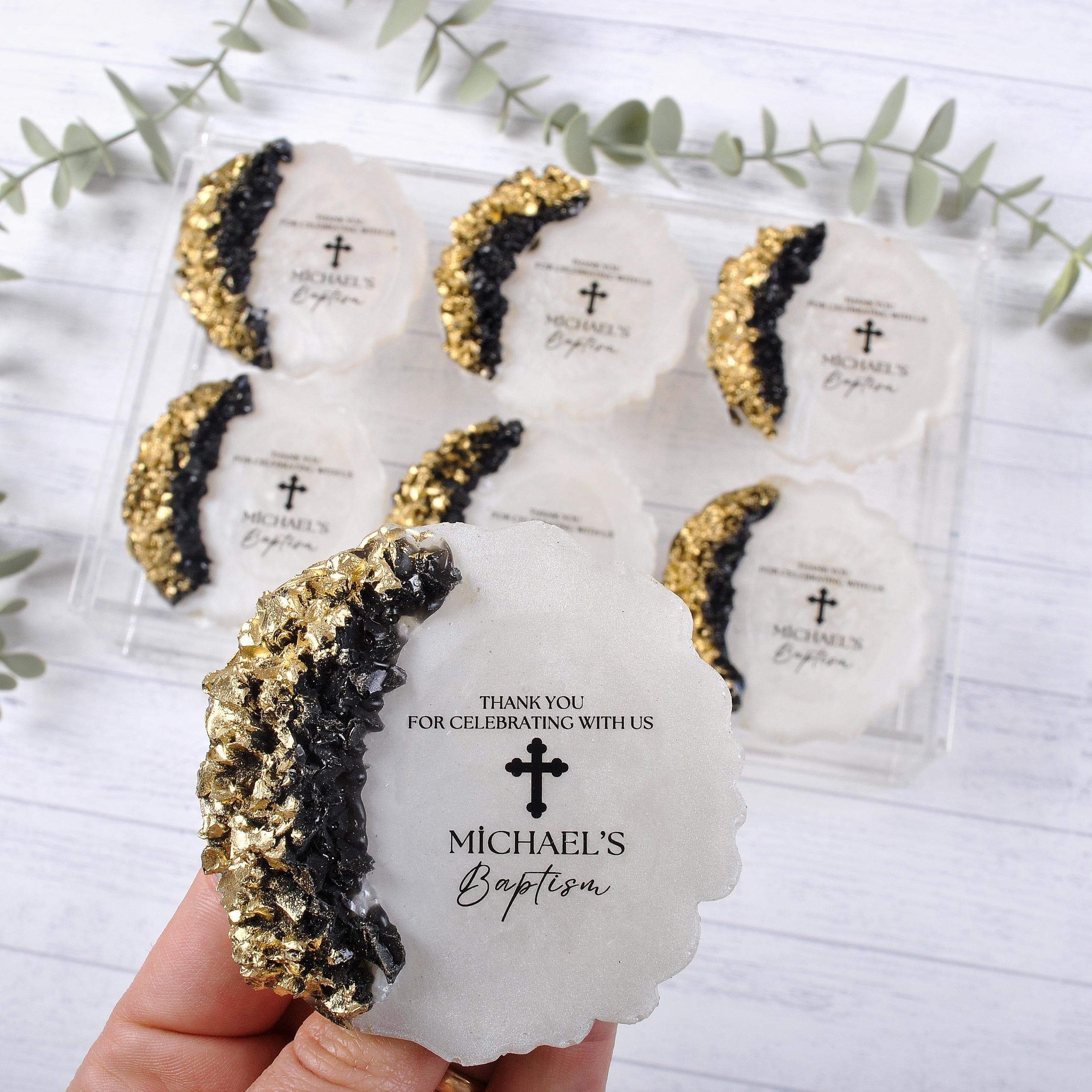 Baptism Epoxy Magnet Favor, Personalized Christening Gift, Custom First Communion Mi Bautizo Keepsake, Magnet Favors for Guests - image 5