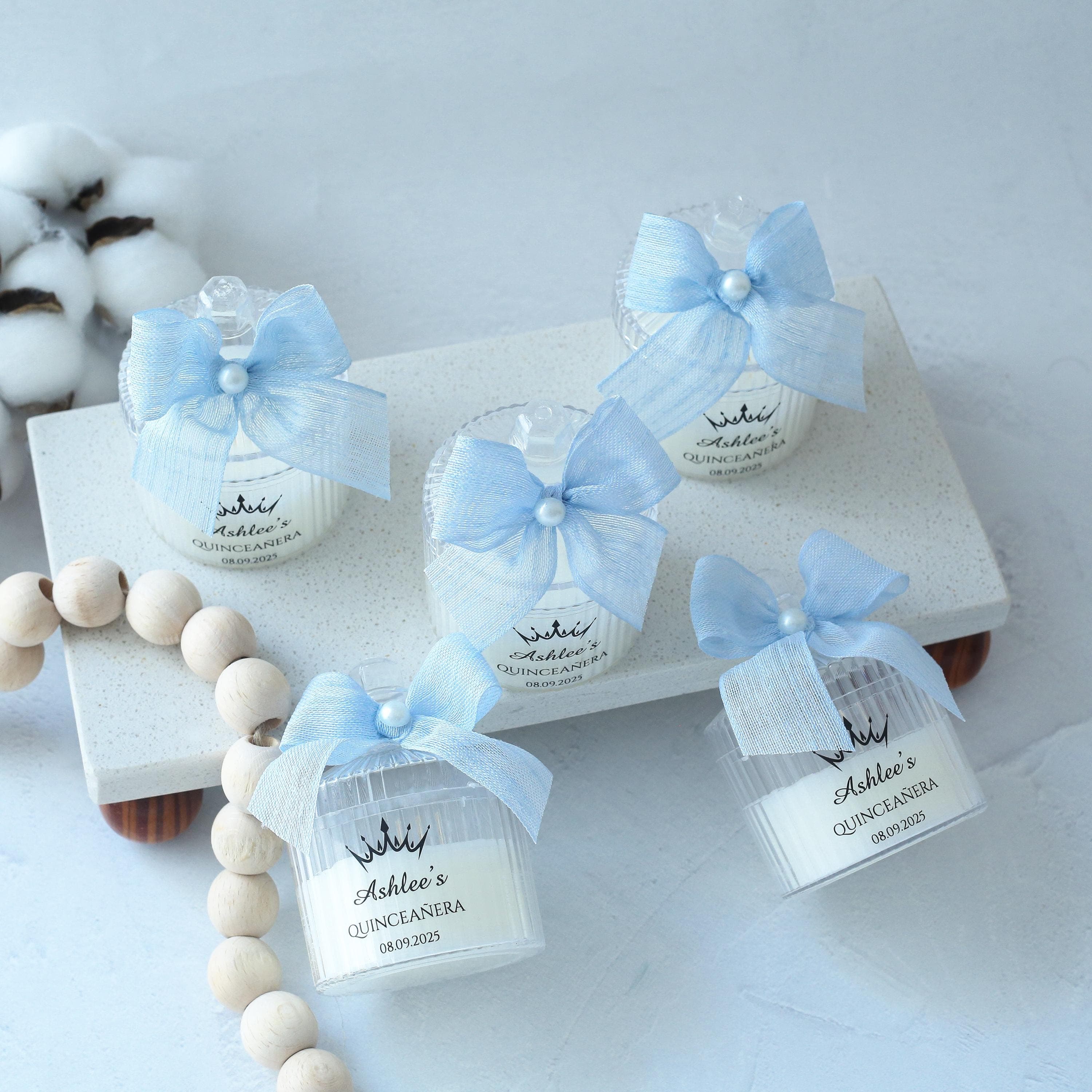 Blue Quinceanera Candle Favors, Bulk Candle Favors, Sweet 16 Birthday Gift, Mis Quince Favors, Wedding Favors, Quinceañera Party Favors