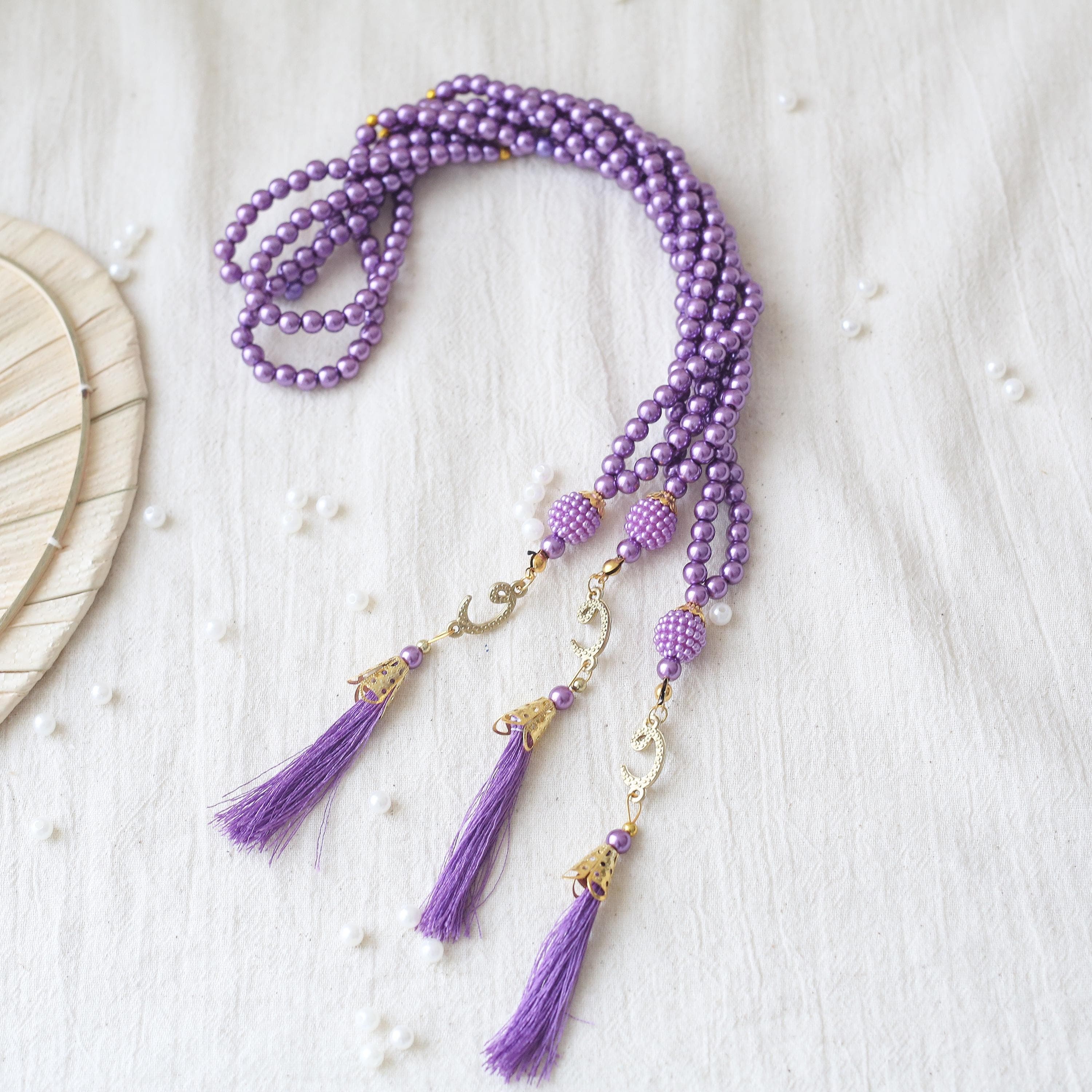 Handmade Glass Pearl Tasbih: Islamic Prayer Beads, Muslim Gift - image 3