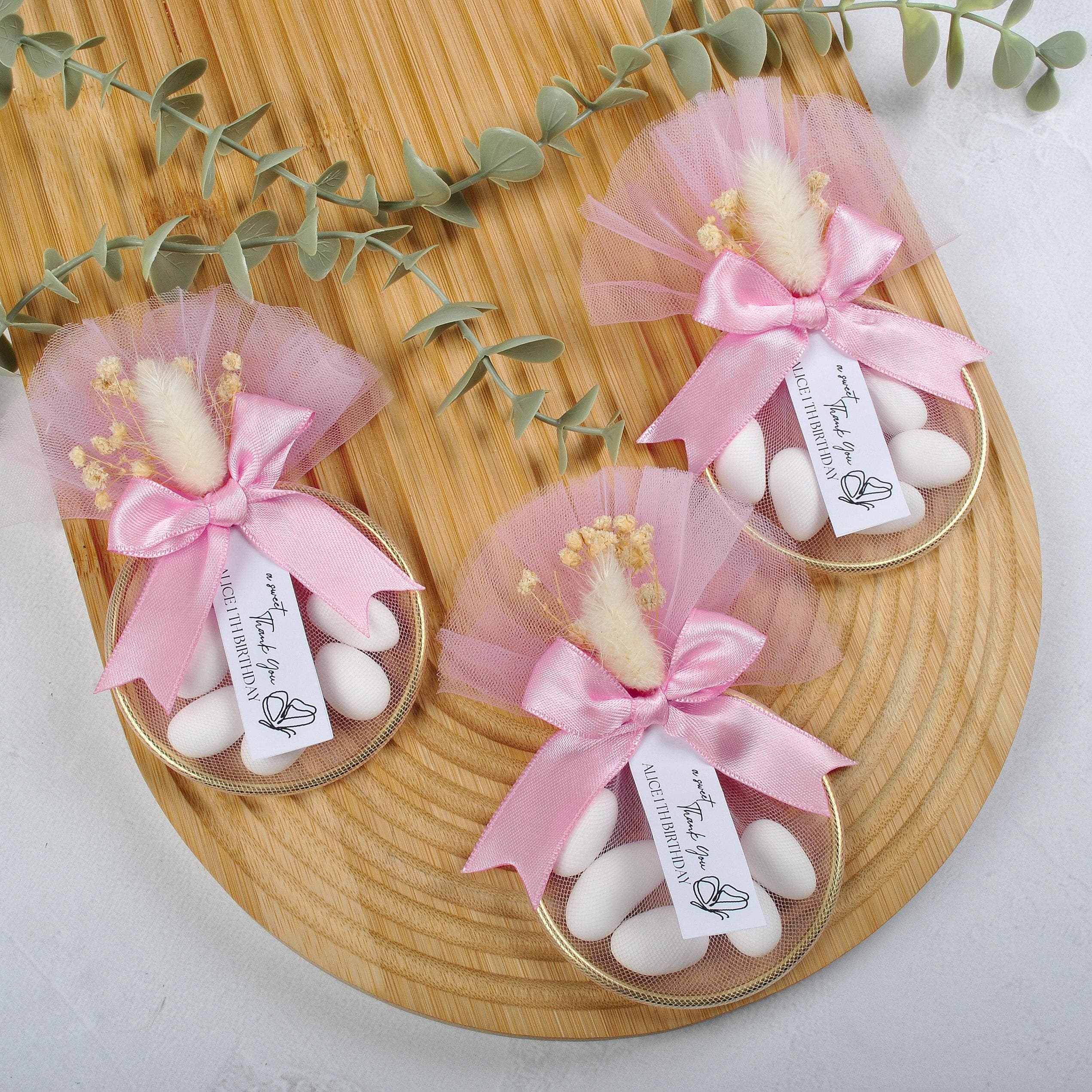 Personalized Almond Candy Wedding Favors, Tulle Wrapped Guest Gifts, Custom Sweet Treats for Weddings - image 4