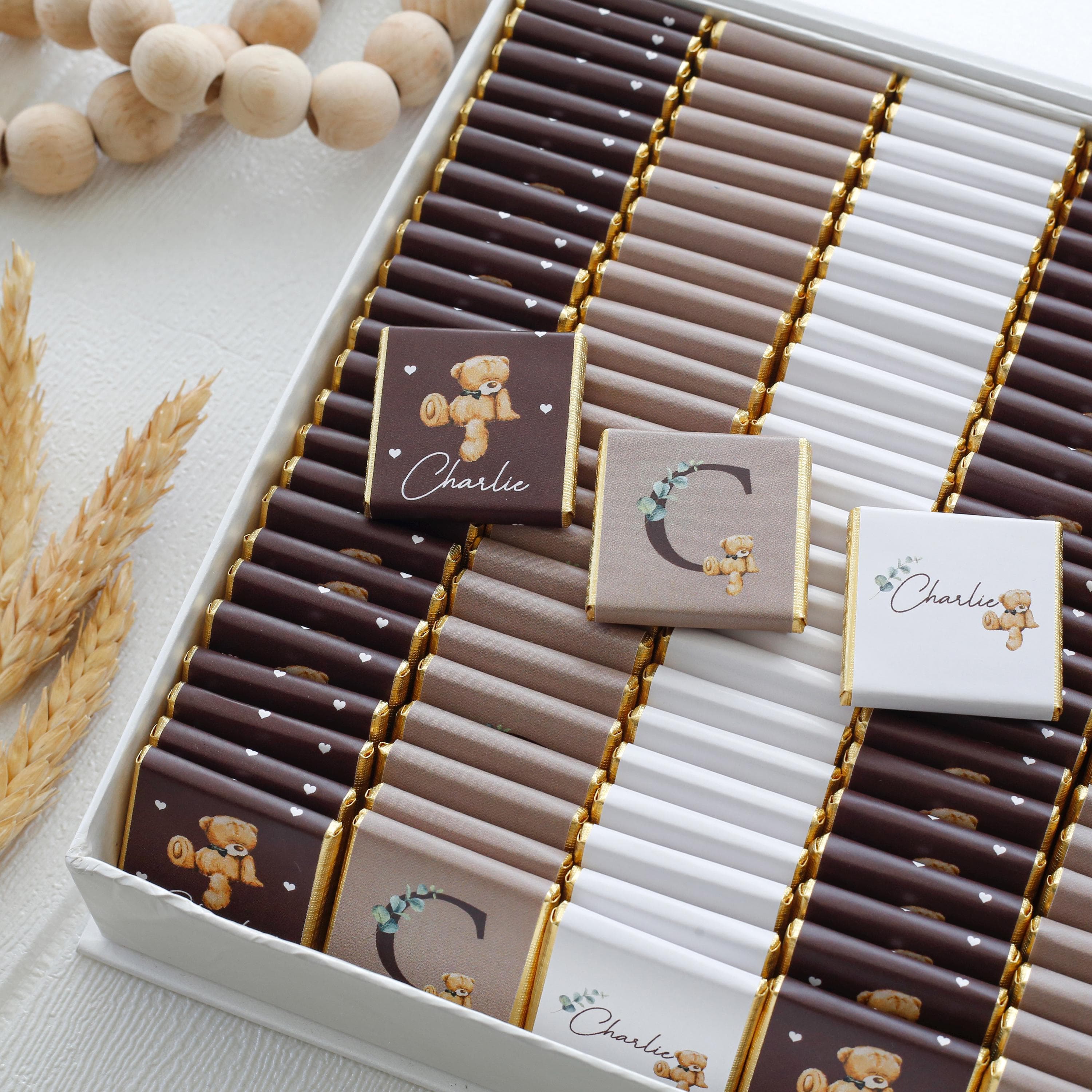 50 Pcs Personalised Baby Shower Chocolate, Newborn Baby Chocolate, Custom Chocolate Favors, Sweet16, Baptism Chocolate, Baby Shower Gift - image 4