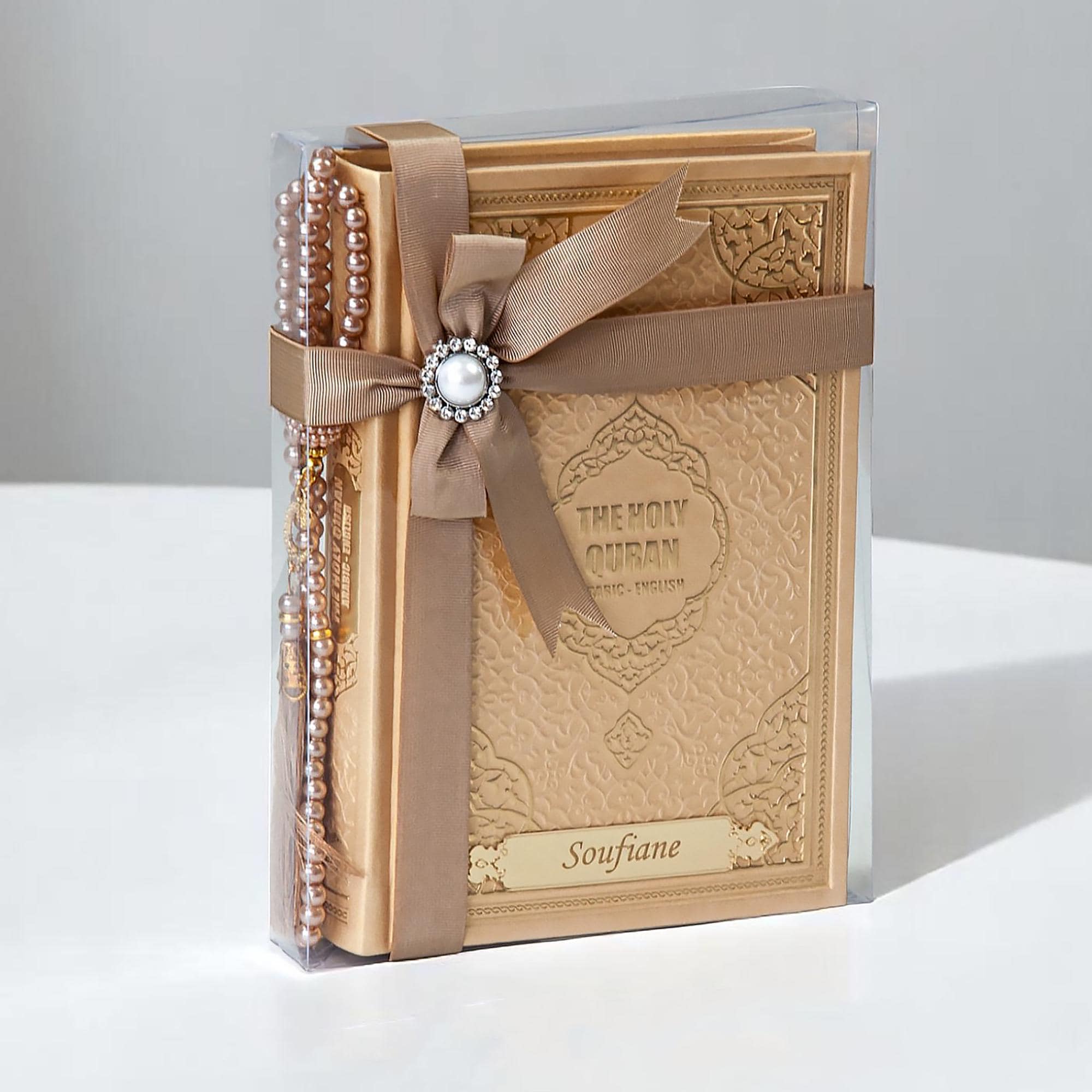 Personalized English Translated Quran Set Quran Translation in English Muslim Gift Islamic Gift, Eid Thermo Leather Cover Wedding Gift Gold