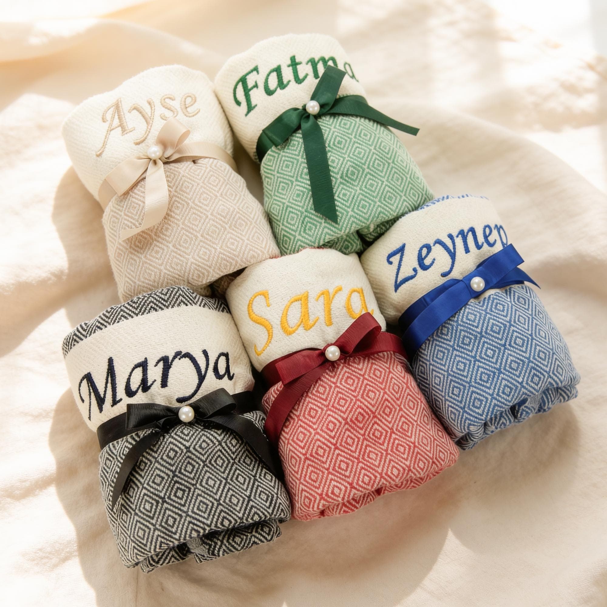 Personalized Beach Towel, Custom Turkish Towel, Wedding Favors, Bachelorette Party