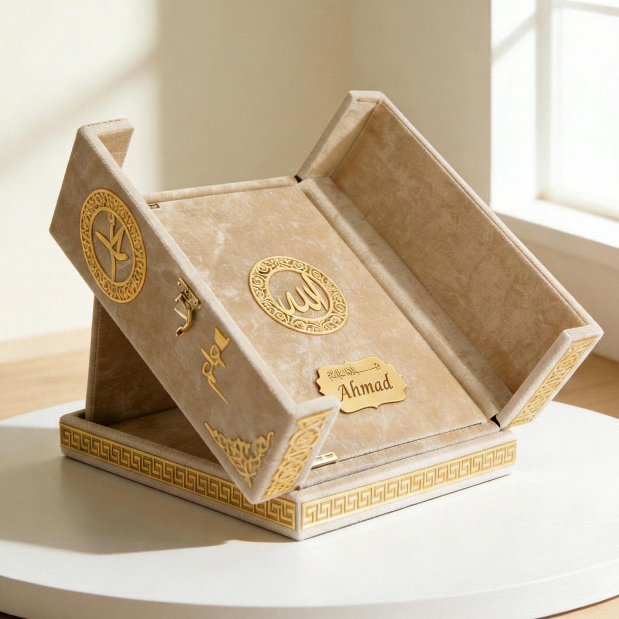 Personalized Quran Set with Double Cover Desk Stand Quran Stand Islamic Gift Set Muslim Gift Islamic Wedding Gift Birthday Gift Umrah Gift